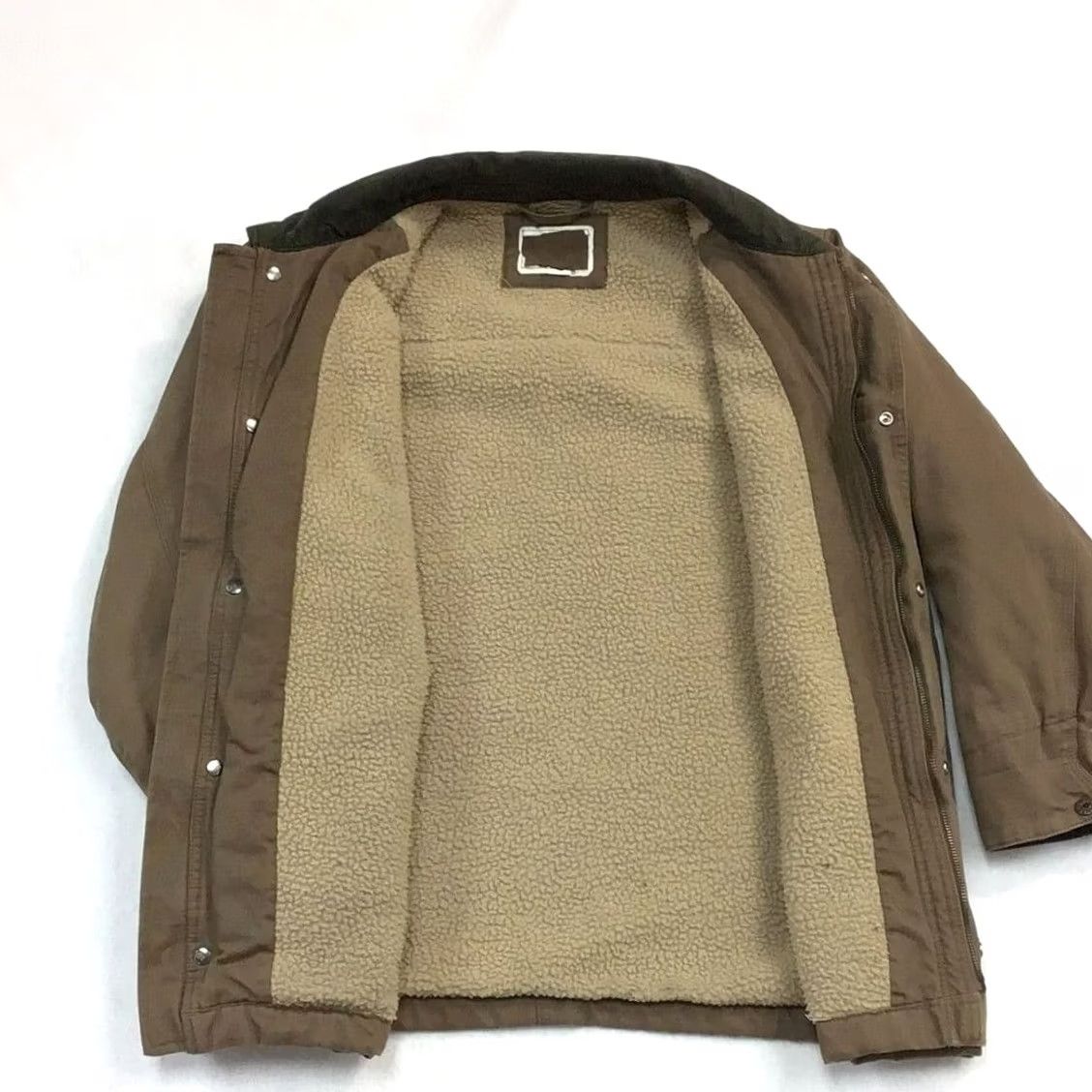 Vintage VINTAGE Men’s Jacket Overcoat Lined Small Ash Brown/Olive Green Size US S / EU 44-46 / 1 - 3 Thumbnail