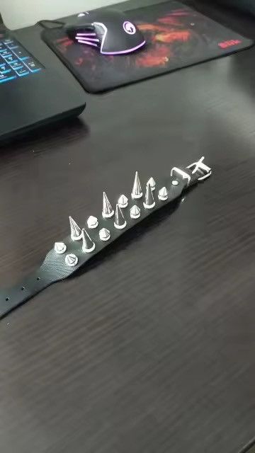 Other Pu Leather Spike Wristband Bracelet Size ONE SIZE - 2 Thumbnail