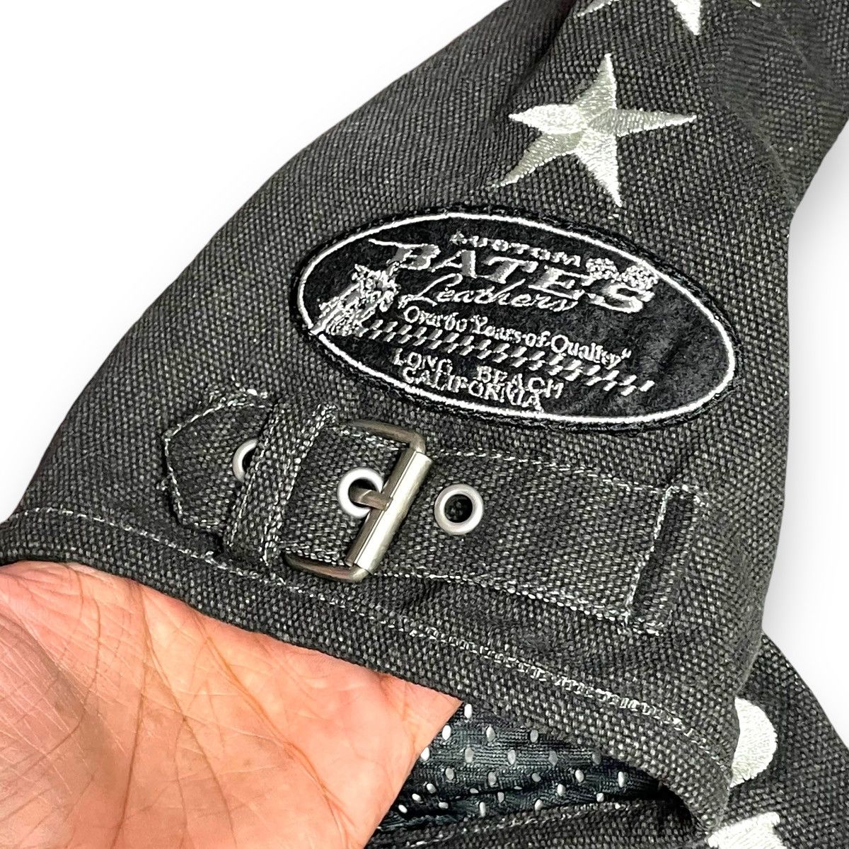 Bates Hats CUSTOM BATES LEATHERS BONDAGE PATCHES MOTORCYCLE JACKET Size US L / EU 52-54 / 3 - 5 Thumbnail