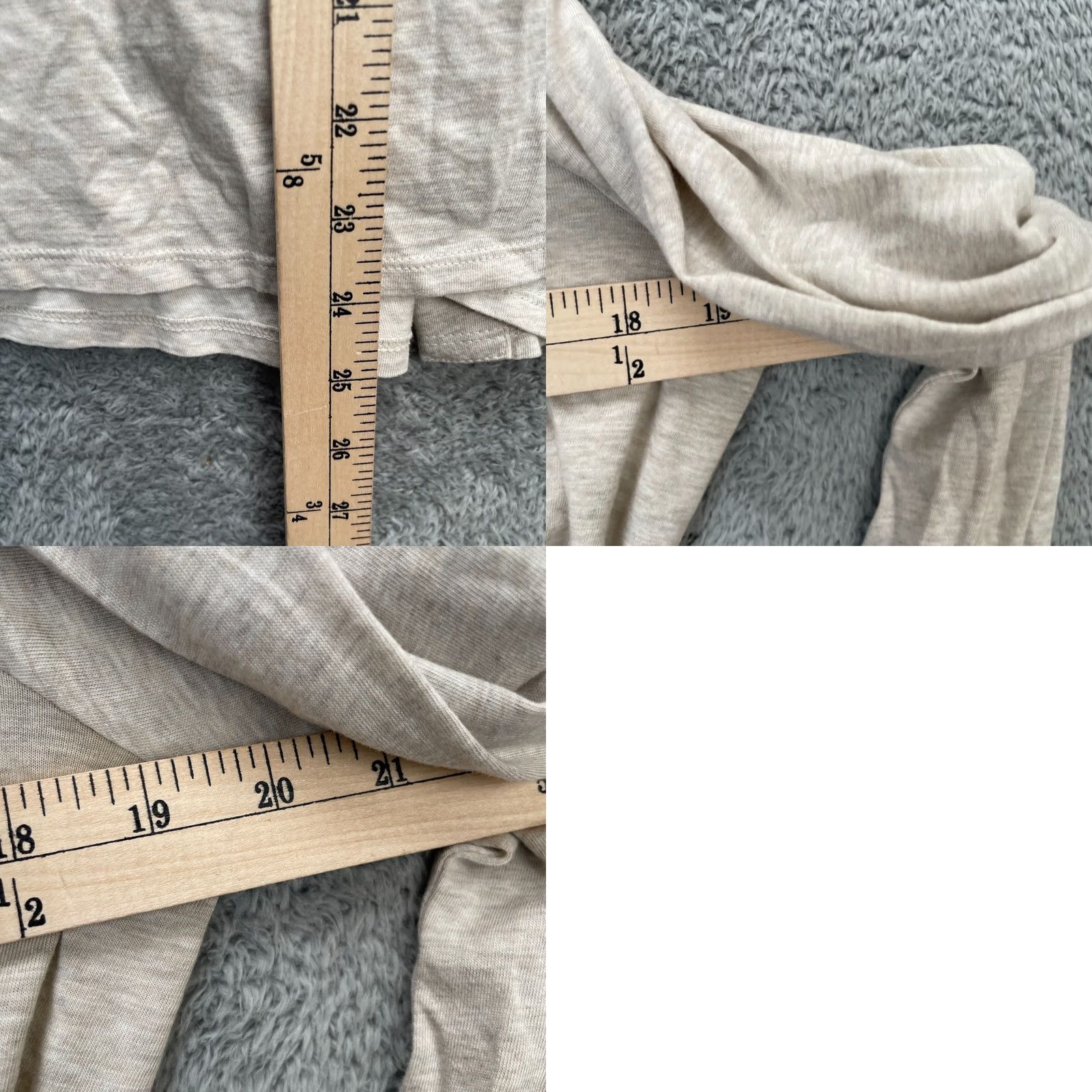 J. Jill J Jill Womens Medium Tall Beige Knit Button-Up Shirt Size M / US 6-8 / IT 42-44 - 8 Thumbnail