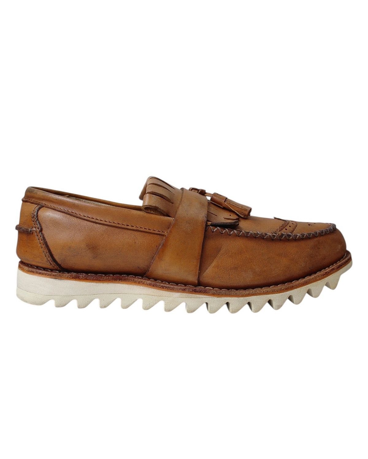 Vintage SS2015 FOLDER LEATHER KILTIE TASSEL LOAFERS WITH JAGGED SOLE Size US 8 / EU 41 - 3 Thumbnail