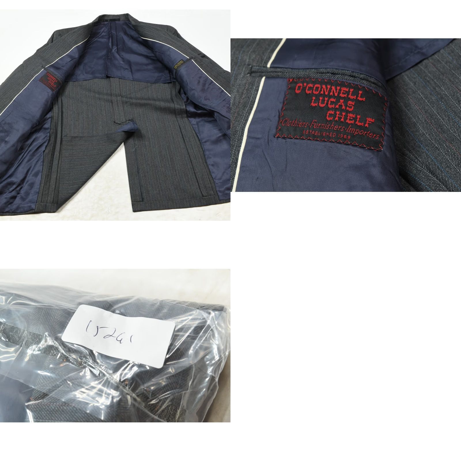 Vintage O'Connell'S Sport Coat Blazer Mens 46R Gray Herringbone Three-Button Classic Size 46R - 9 Thumbnail