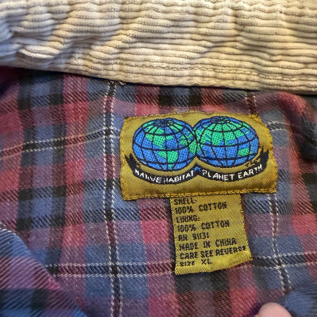 Habitat Vintage Native Habitat Planet Earth Corduroy Button Up Size US XL / EU 56 / 4 - 4 Thumbnail