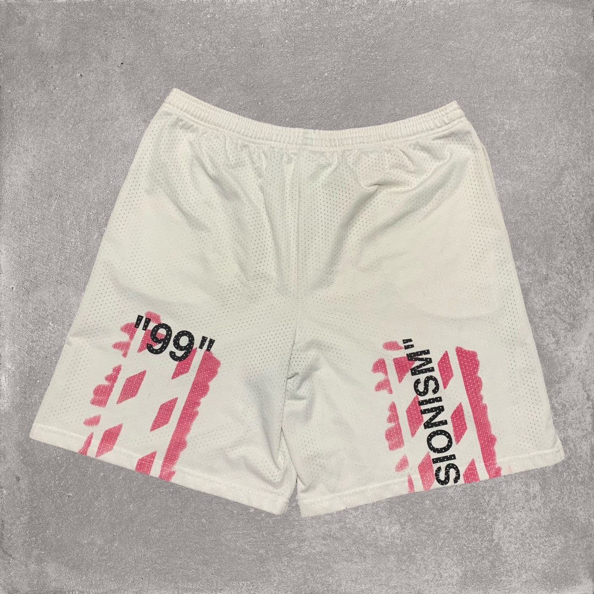 image of Off White XL Shorts Impressionism Mesh White Shorts Virgil, Men's (Size 36)