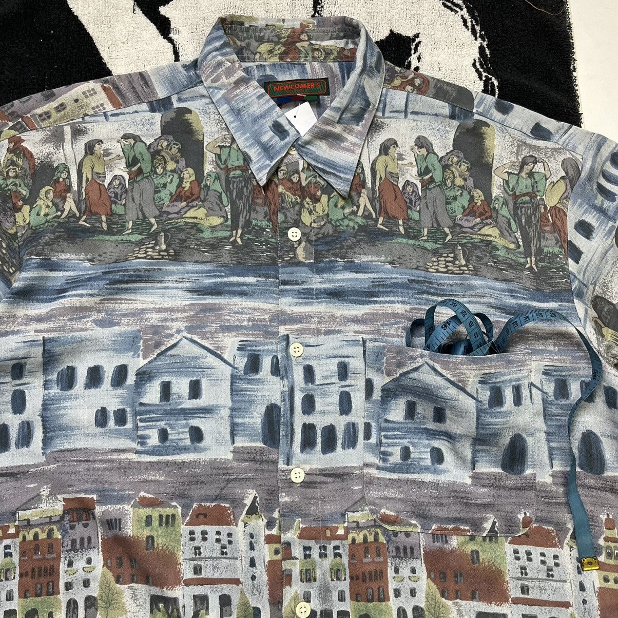 Vintage Newcomer's painting classic art pattern button shirt Size US L / EU 52-54 / 3 - 2 Thumbnail