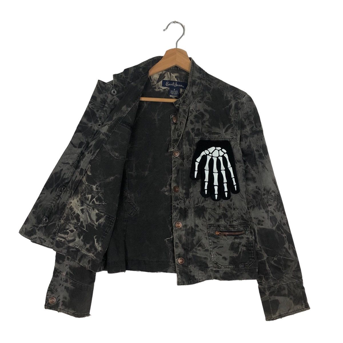 Japanese Brand 🔥VINTAGE CROPPED TRUCKER JACKET EARL JEANS ACID WASH DESIGN Size US S / EU 44-46 / 1 - 8 Thumbnail