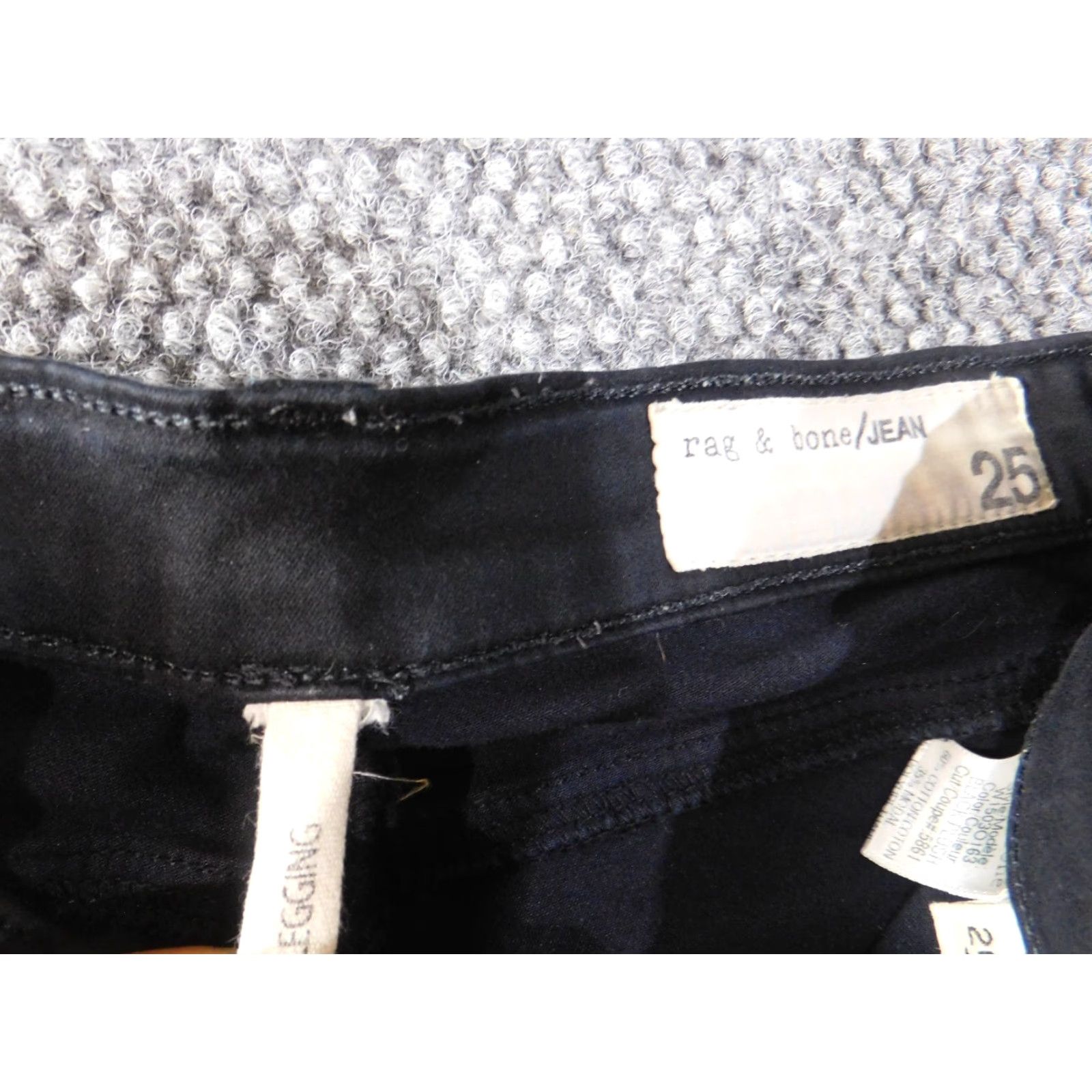 Rag & Bone rag bone jeans women size 25 legging black stretch denim retro Size 42" / US 20 - 5 Thumbnail