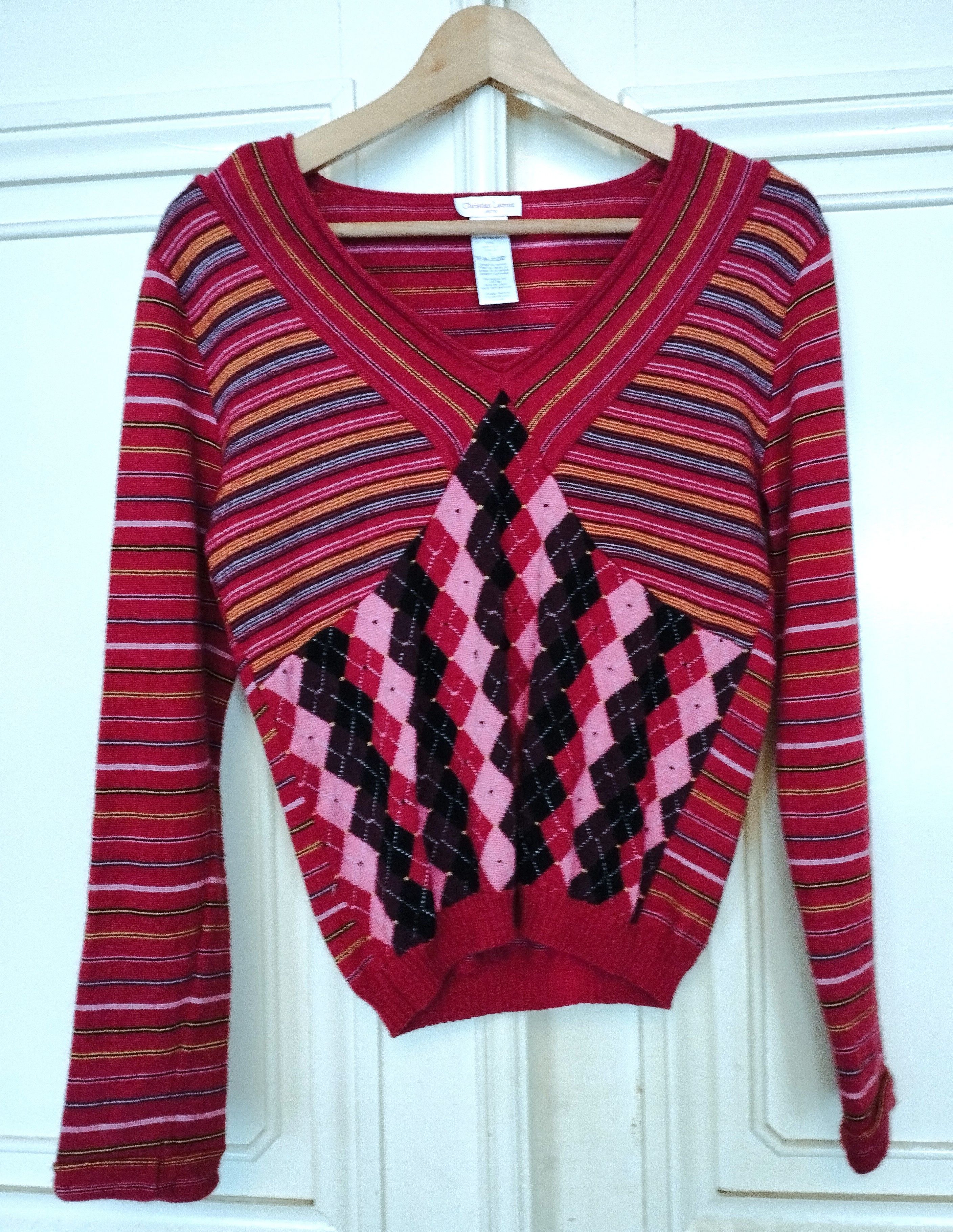 Christian Lacroix Christian Lacroix Pull Damiers Fine Laine T M/L Size L / US 10 / IT 46 - 1 Thumbnail