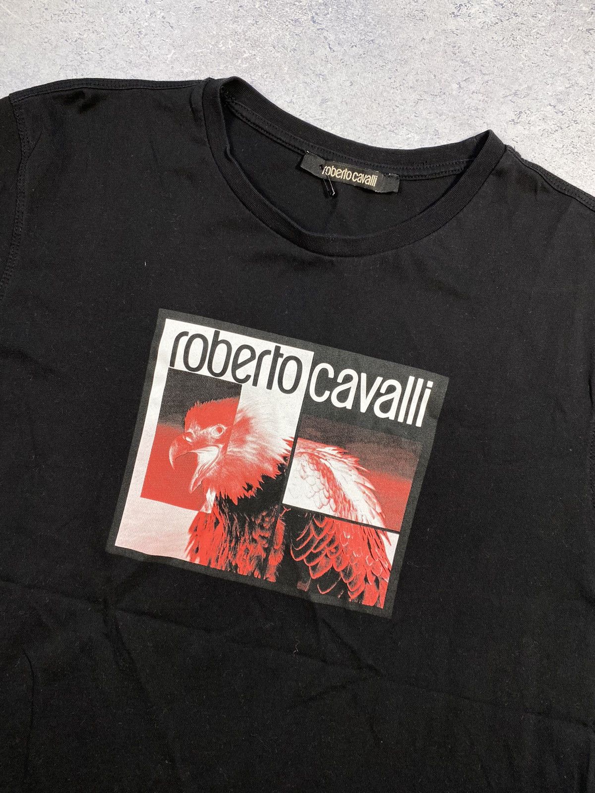 Roberto Cavalli Roberto Cavalli Men’s Black T-shirt With Big Centre Logo Size US L / EU 52-54 / 3 - 5 Thumbnail