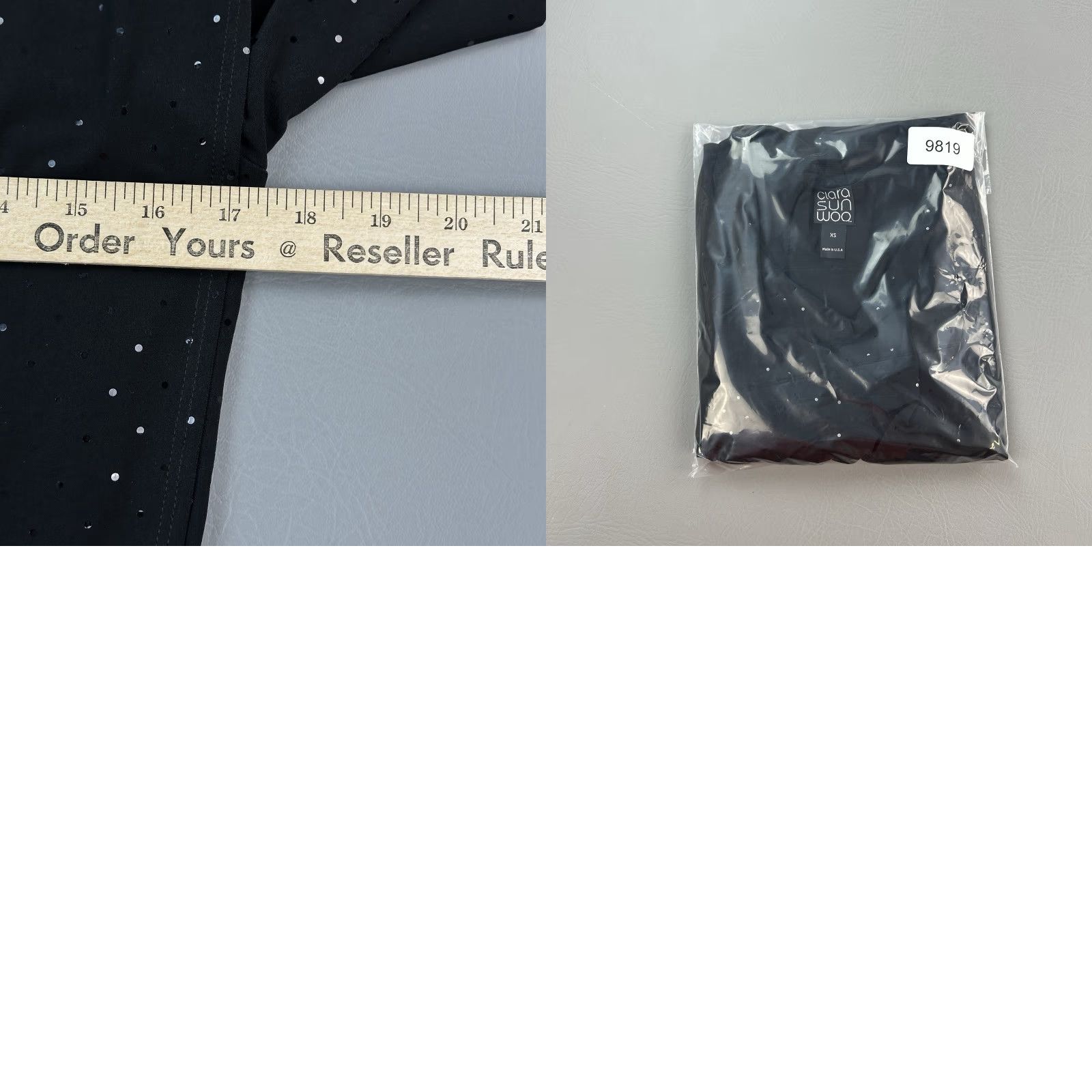 Vintage Clara Sun Woo Top Women's XS Black Shimmer Embellished V Neck Side Drape USA Shirt Womens XS Black Shimmer Embellished V Neck Side Drape USA Size XS / US 0-2 / IT 36-38 - 8 Thumbnail