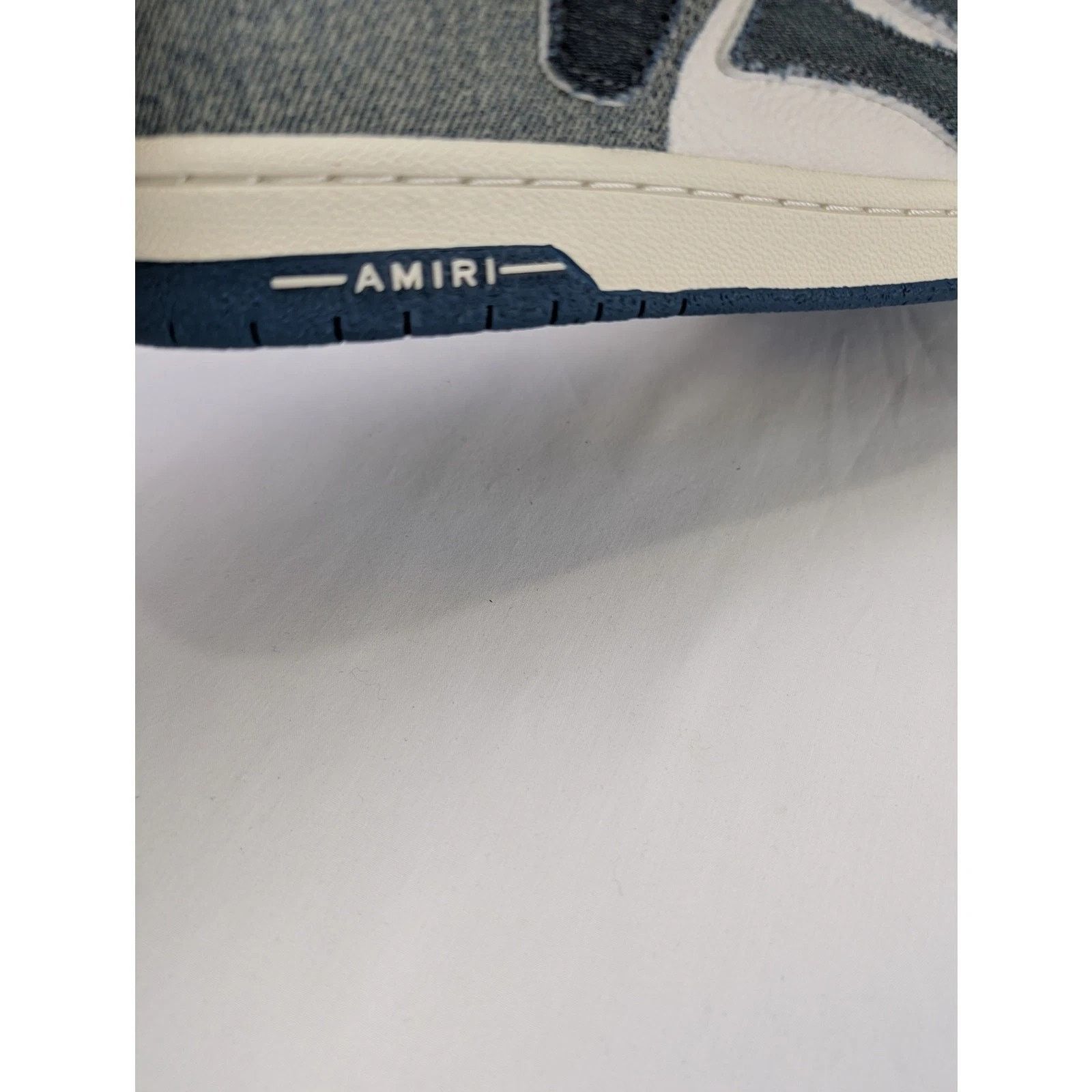 Amiri o1rshd1 Q:3 / Vintage Denim Skel Top Low in Slate Blue Size US 12 / EU 45 - 12 Thumbnail