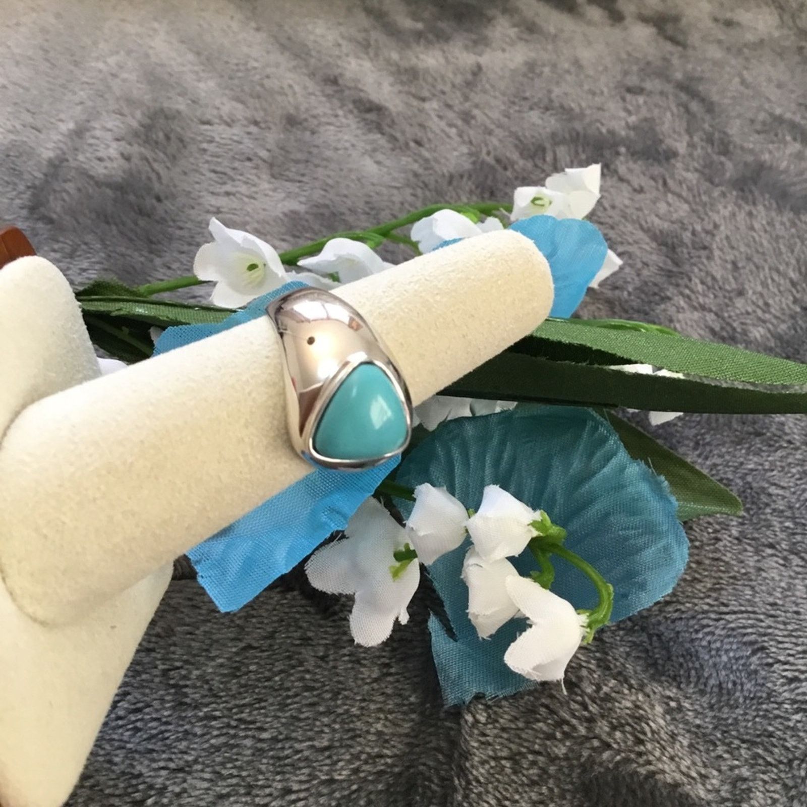 Other Sterling Silver Blue Stone Ring Size ONE SIZE - 4 Thumbnail