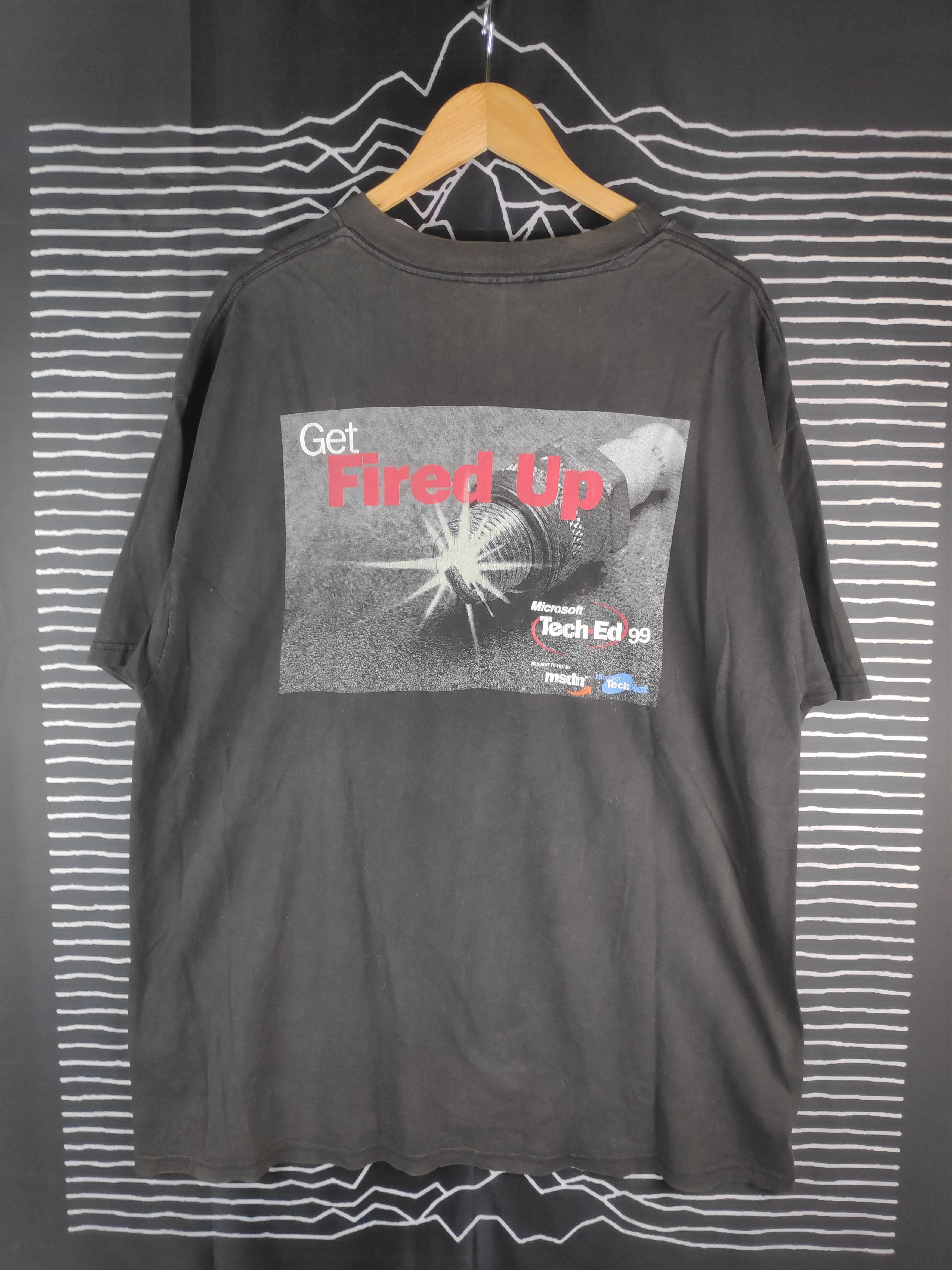 Vintage Vtg 90s Microsoft Tech Ed 99 Get Fired Up Techwear Tee Size US XL / EU 56 / 4 - 1 Thumbnail