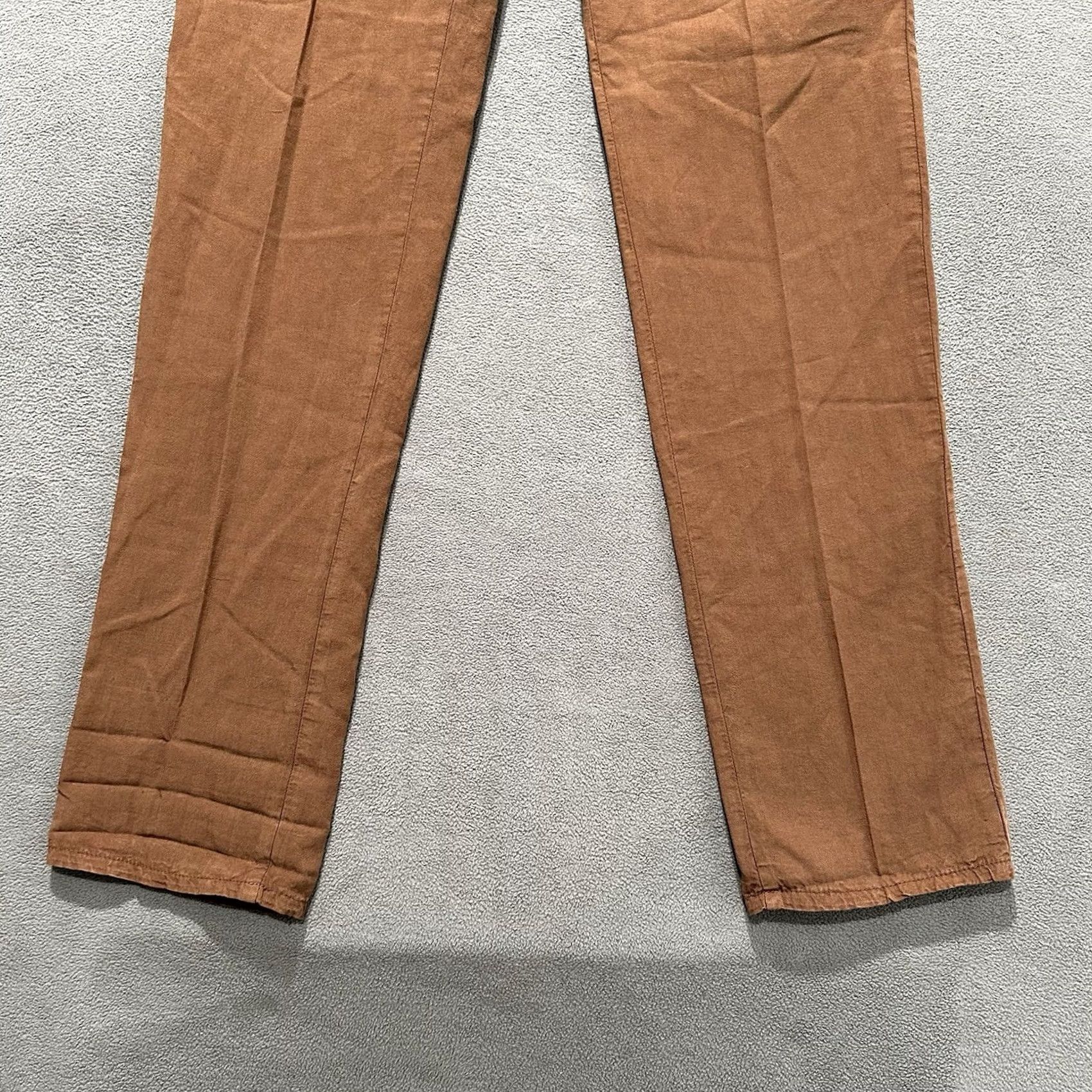 PT Torino NWT PT Torino Pants Mens IT 48 Slim Orange Linen Trouser Slim Chino Flat Front 32 Inseam 34.5" Rise 9" Cotton Linen Solid 34" Auto Size US 32 / EU 48 - 5 Thumbnail