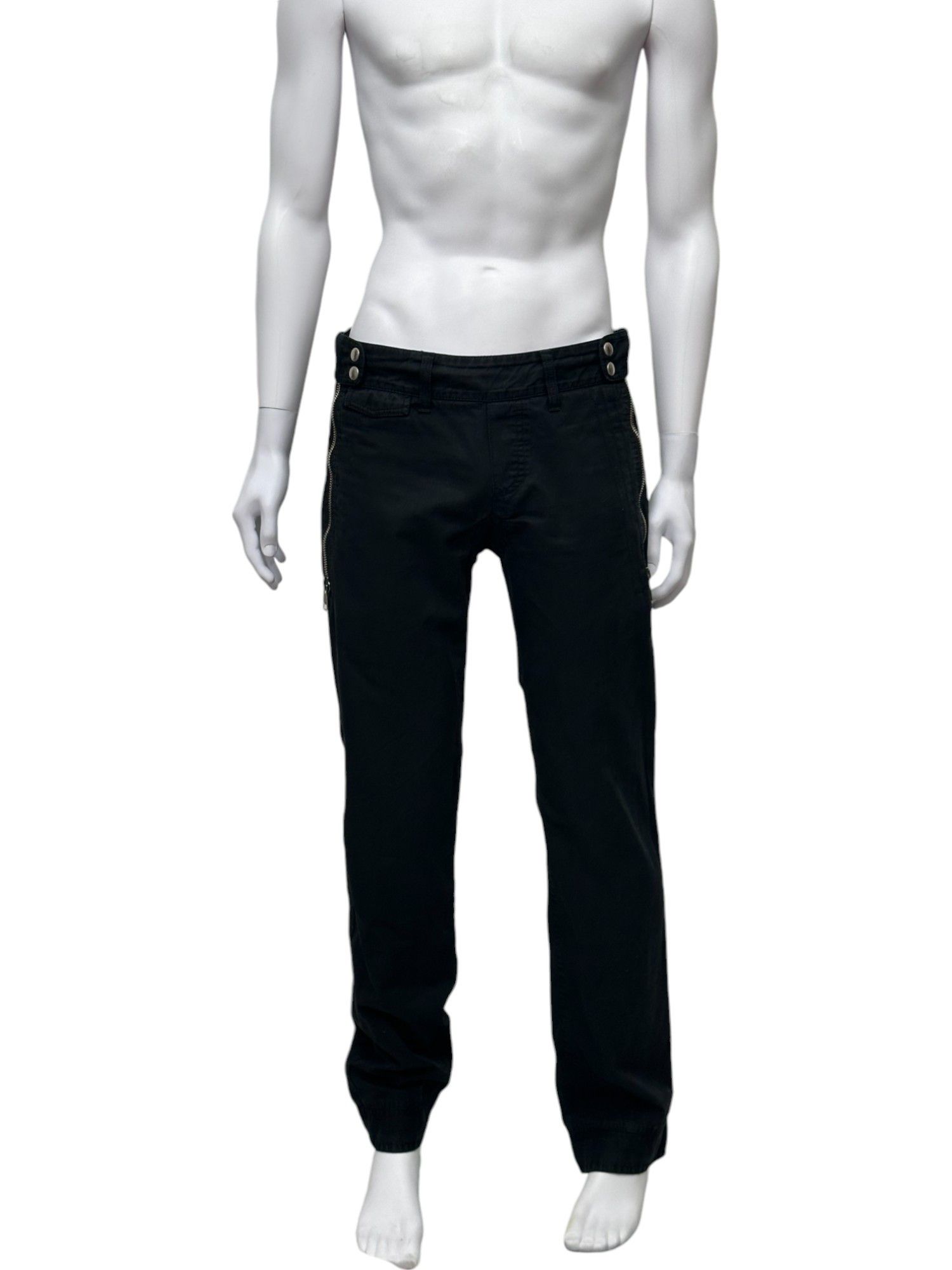 Andrew Mackenzie Zipped Black Jeans Size US 33 - 1 Thumbnail