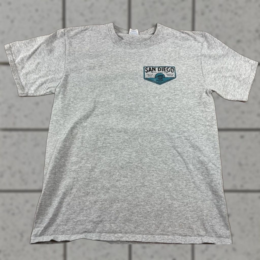 Port & Company Port & Company T-Shirt Men Short Sleeve San Diego California Salty Sea Pacific Ocean Destination Gray M Medium Size US M / EU 48-50 / 2 - 1 Thumbnail
