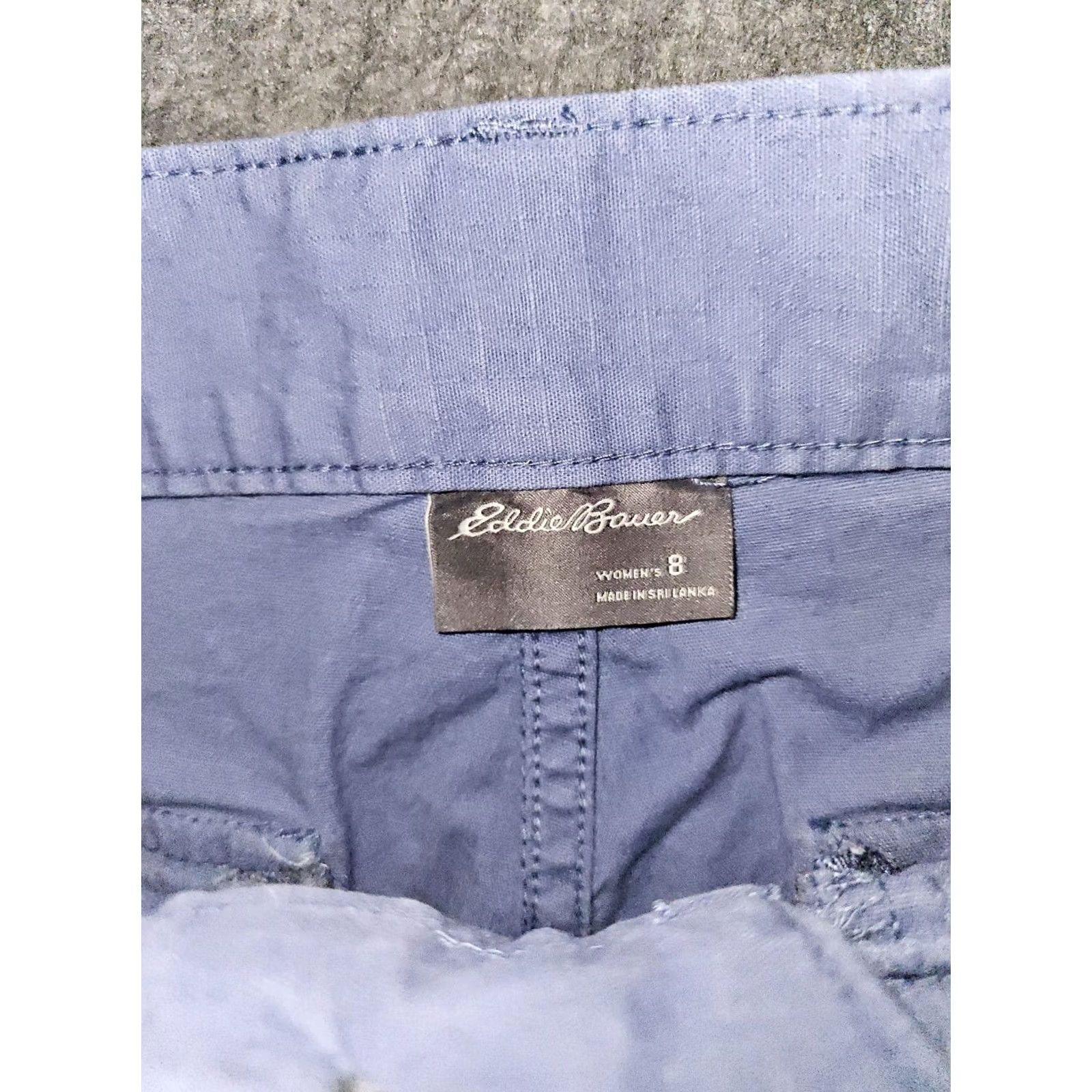 Eddie Bauer VINTAGE Eddie Bauer Chino Hiking Pants Women's 8 Blue Rip Stop Straight Mid Rise Pockets Stretch Easy Care Mens Womens Girls Boys Size 30" / US 8 / IT 44 - 2 Thumbnail