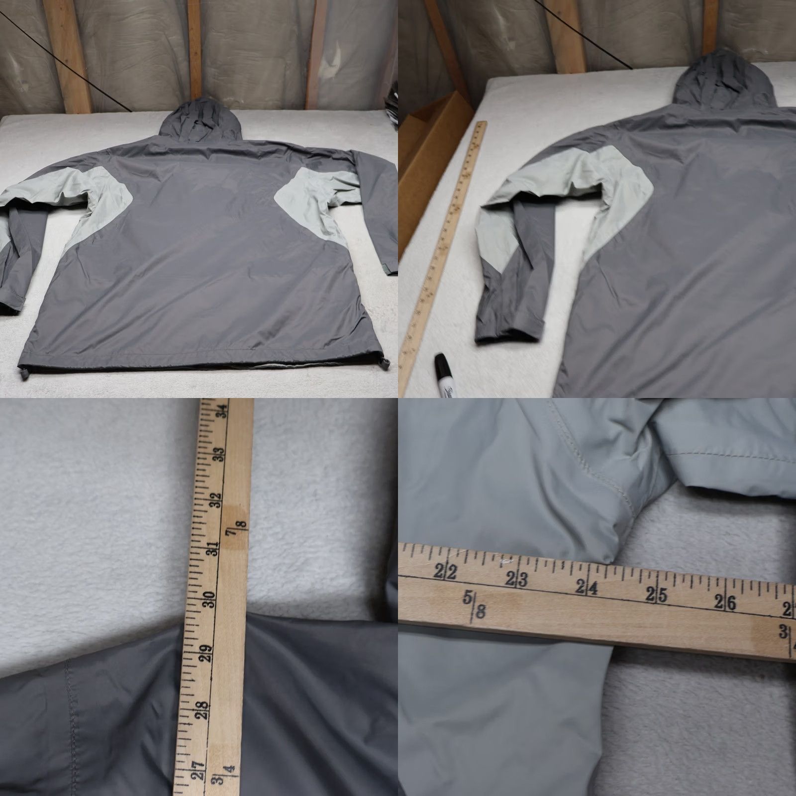 Rains Columbia Jacket Mens Large Gray Hooded Waterproof Full Zip Wind Rain Outdoor Size US L / EU 52-54 / 3 - 9 Thumbnail