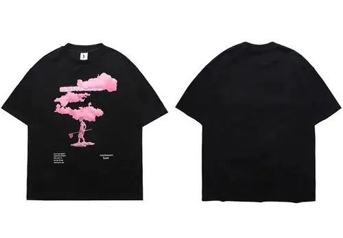 Japanese Brand × Vintage "Pink Clouds" Printed Black Tee T-shirt Size US XL / EU 56 / 4 - 3 Thumbnail