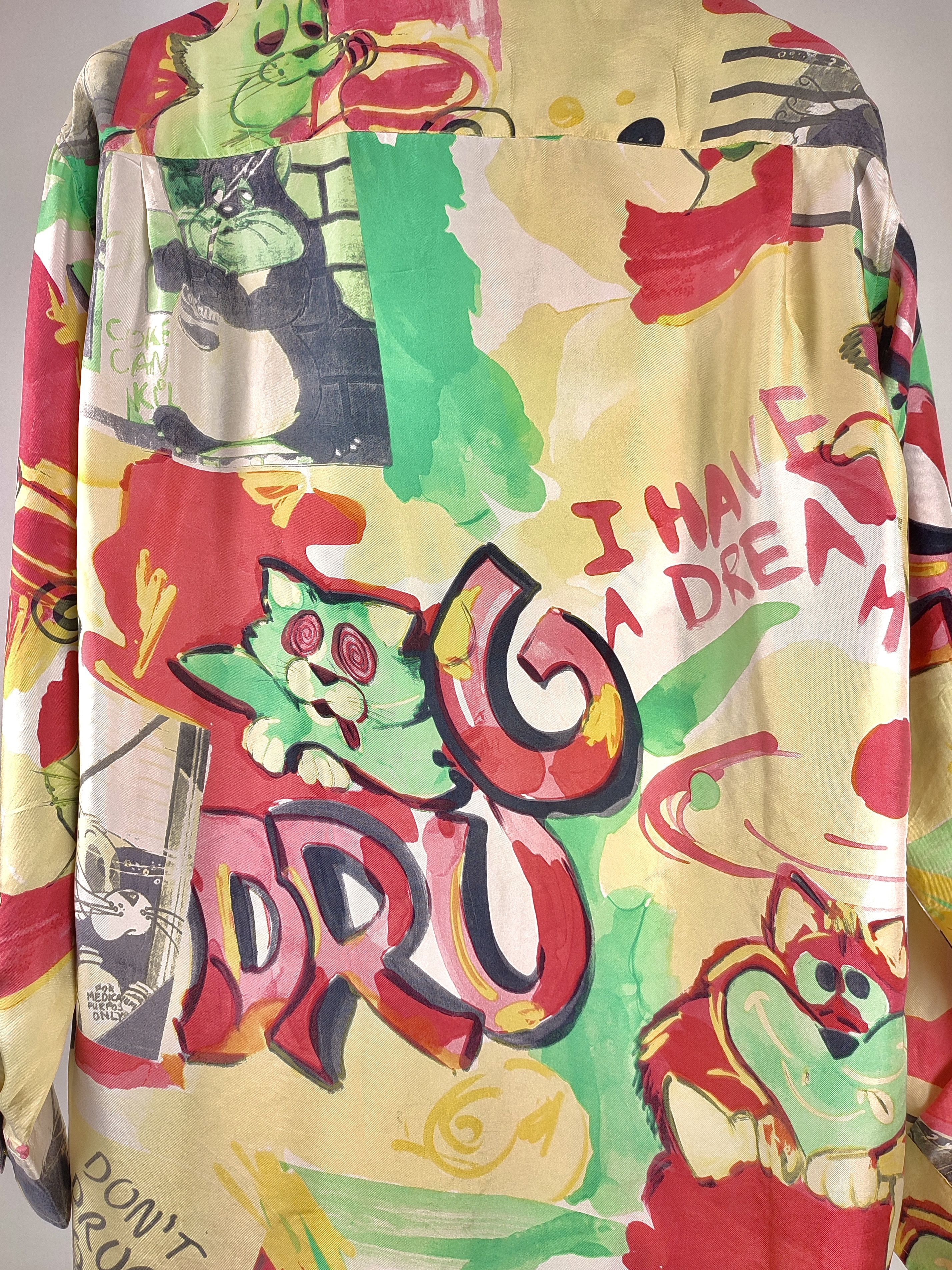 Iceberg 1992 Iceberg Silk Don’t Drug Out LSD Full Print Shirt 90s Size US L / EU 52-54 / 3 - 16 Thumbnail