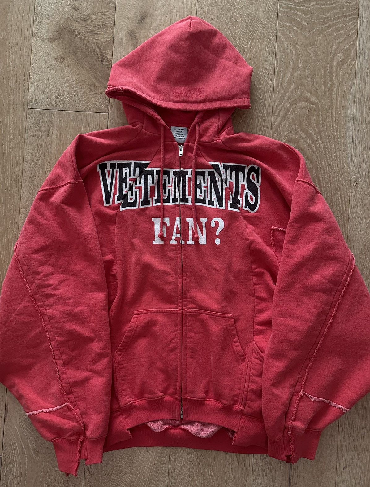 Vetements Reconstructed Vetements Fan Zip Hoodie | Grailed