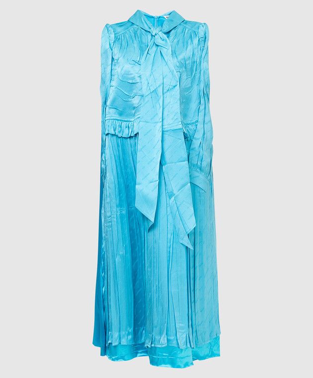 Balenciaga o1y0625 Midi Dress in Turquoise Size S / US 4 / IT 40 - 1 Thumbnail
