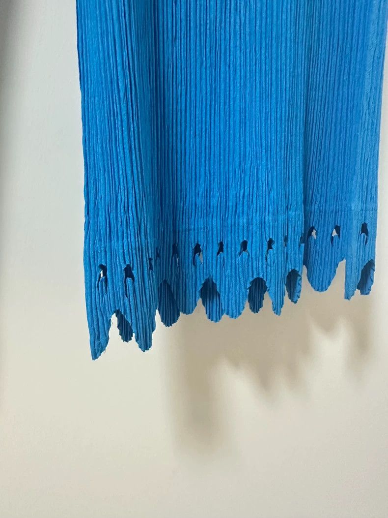 Issey Miyake Issey Miyake size:3 Toothpick pleated sky blue straight-le Size 23" - 2 Thumbnail
