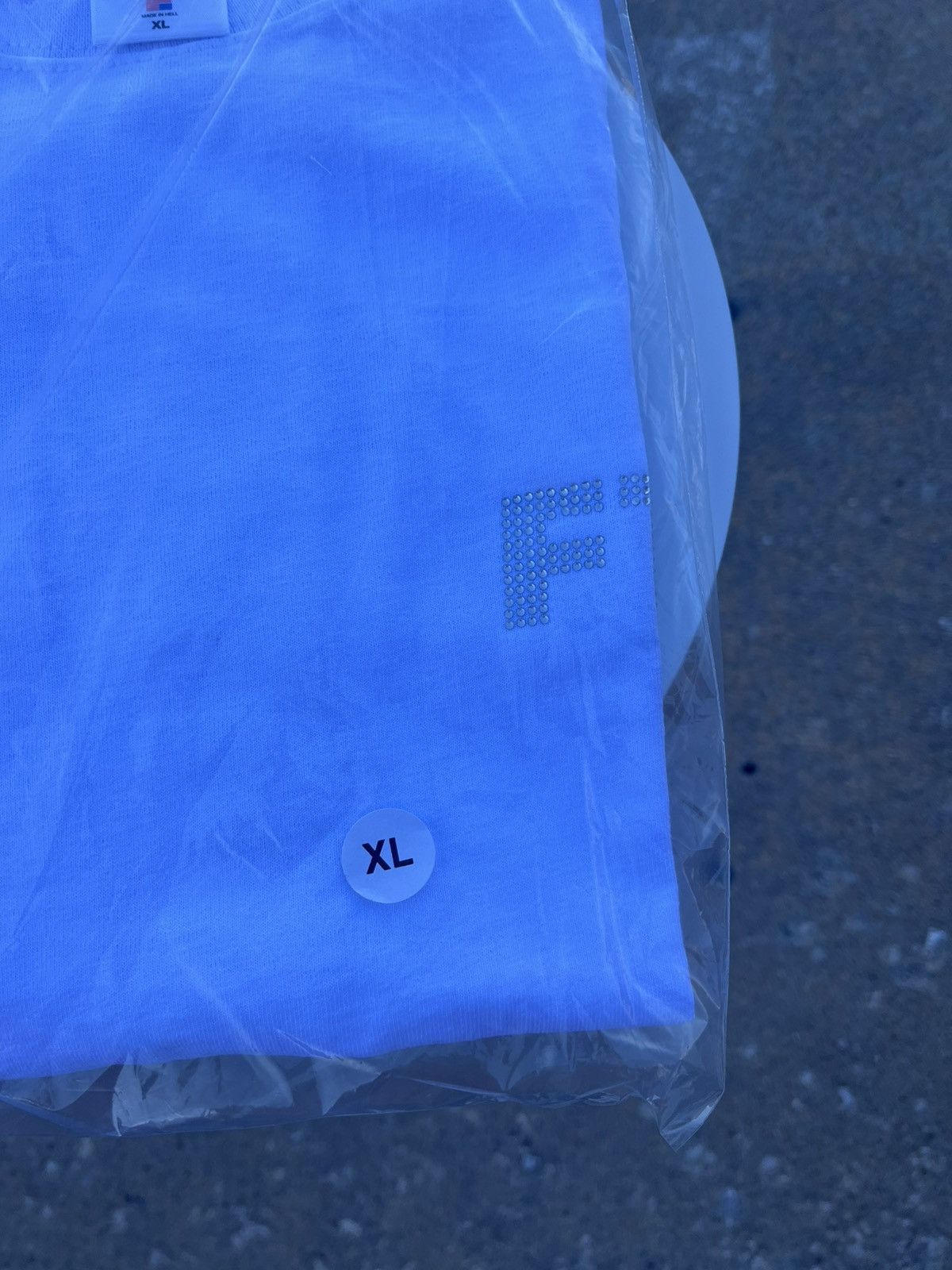 FTP Rhinestone Logo Tee White - Tops
