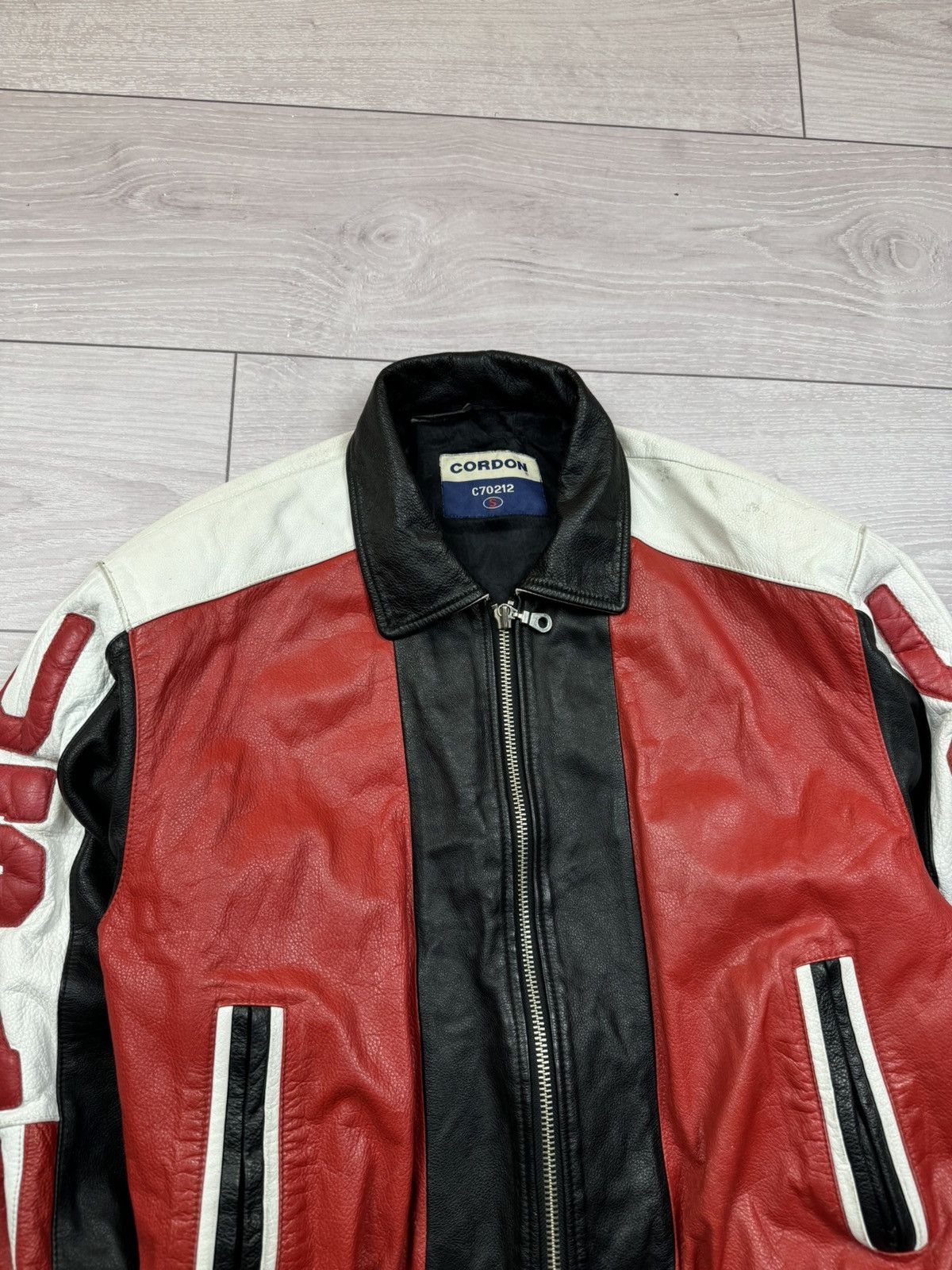Vintage Cordon Gear USA Flag Big Logo Vintage Leather Jacket Size US S / EU 44-46 / 1 - 3 Thumbnail