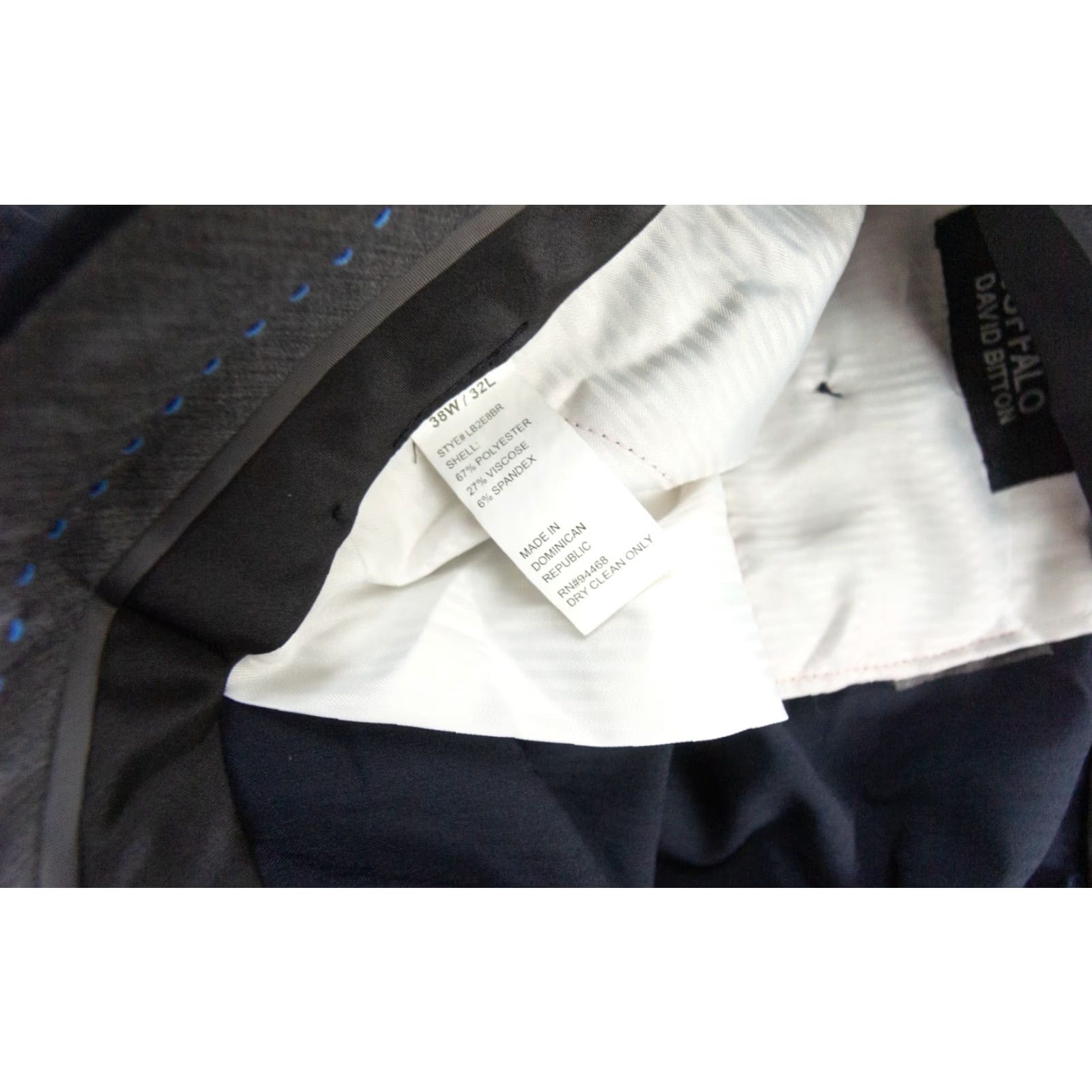 Buffalo David Bitton Buffalo by David Bitton Mens Trent Pant 38x32 Blue Slim Fit Stretch Dress Pant Business Casual Formal Workwear Pants Regular Straight Front Velvet? Size US 38 / EU 54 - 5 Thumbnail