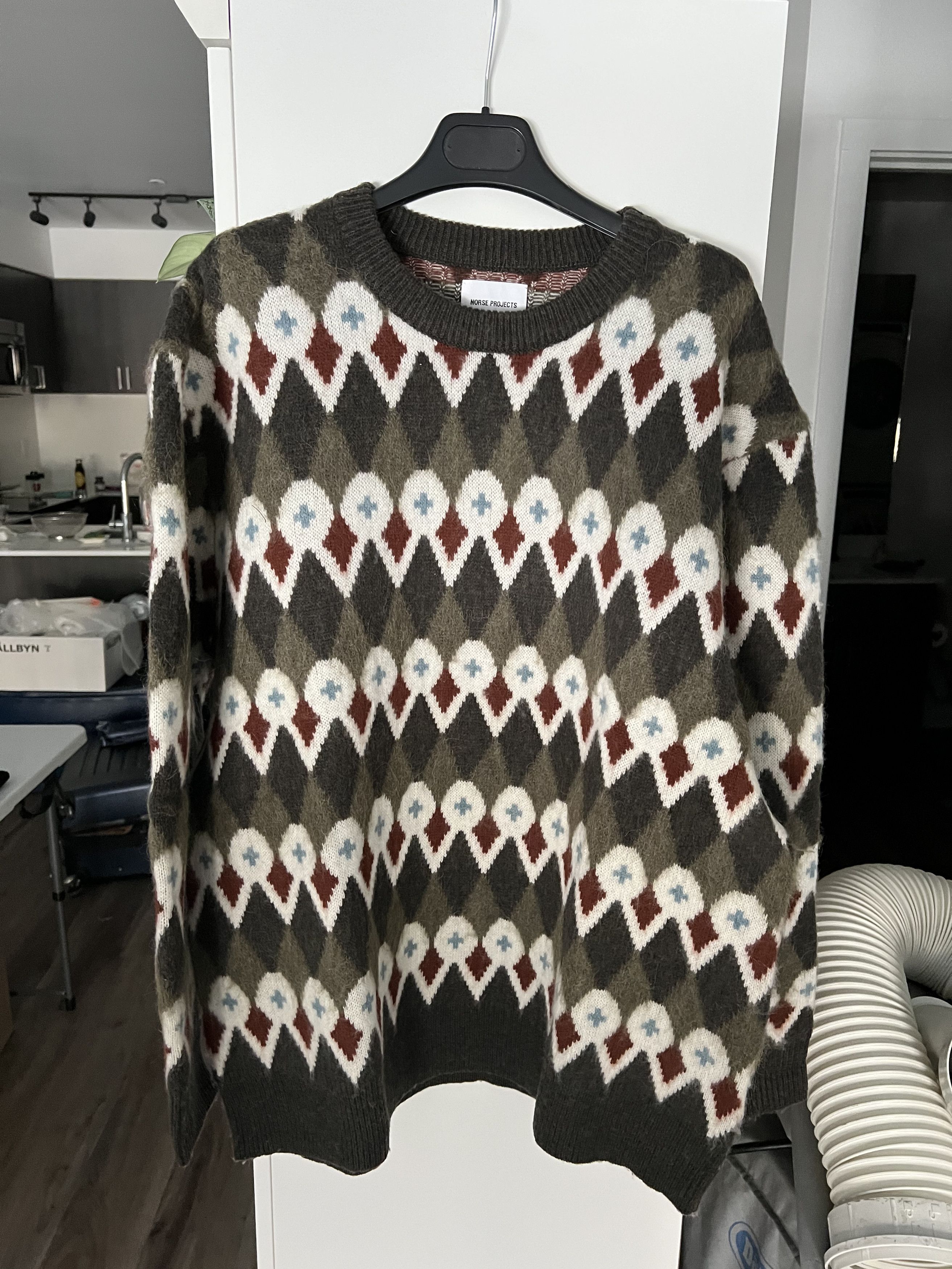 Norse Projects RUNE LOOSE MERINO FAIR ISLE JACQUARD SWEATER Size US L / EU 52-54 / 3 - 1 Thumbnail