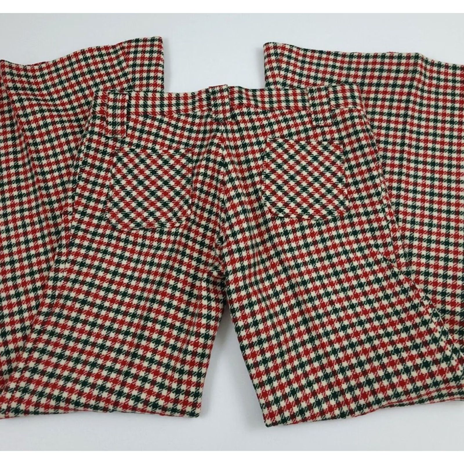 Bell VINTAGE HIS For Her Pants Houndstooth Wool Bell Bottom USA True Vtg Rare 70s Size 30" / US 8 / IT 44 - 5 Thumbnail