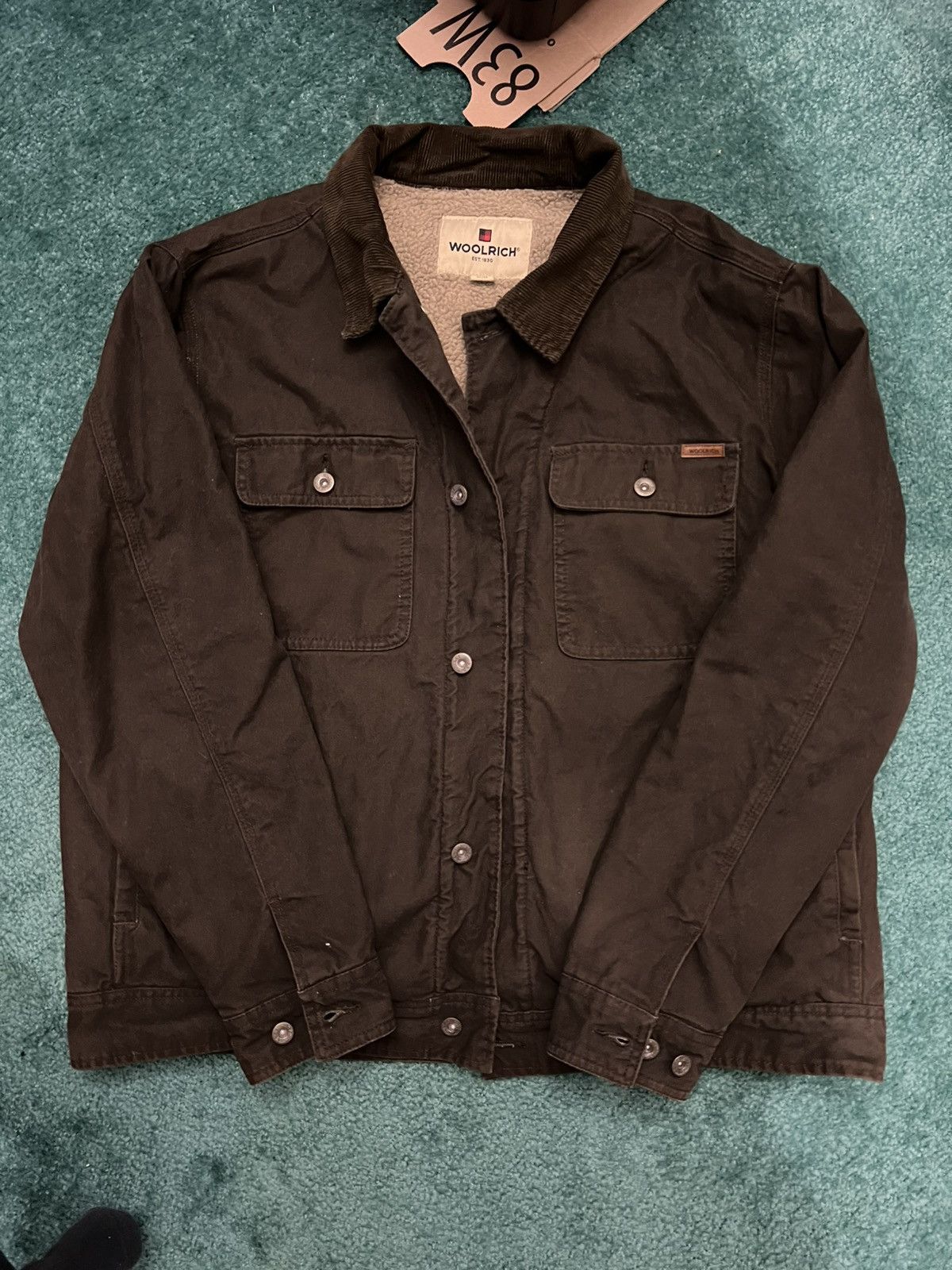 Vintage Vintage Woolrich Brown Sherpa Denim Jacket Size US XL / EU 56 / 4 - 1 Thumbnail