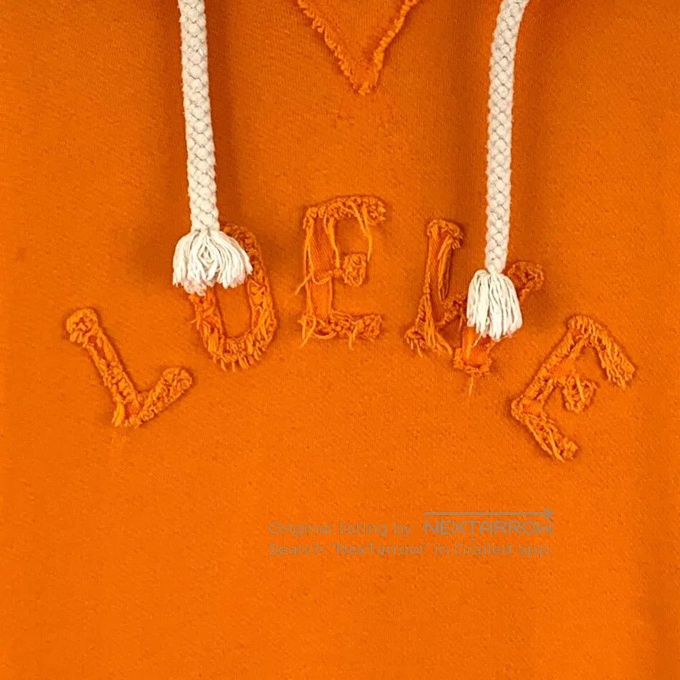 Loewe Loewe Orange Logo Letter Cotton Hooded Drawstring Long Sle Size US S / EU 44-46 / 1 - 4 Thumbnail