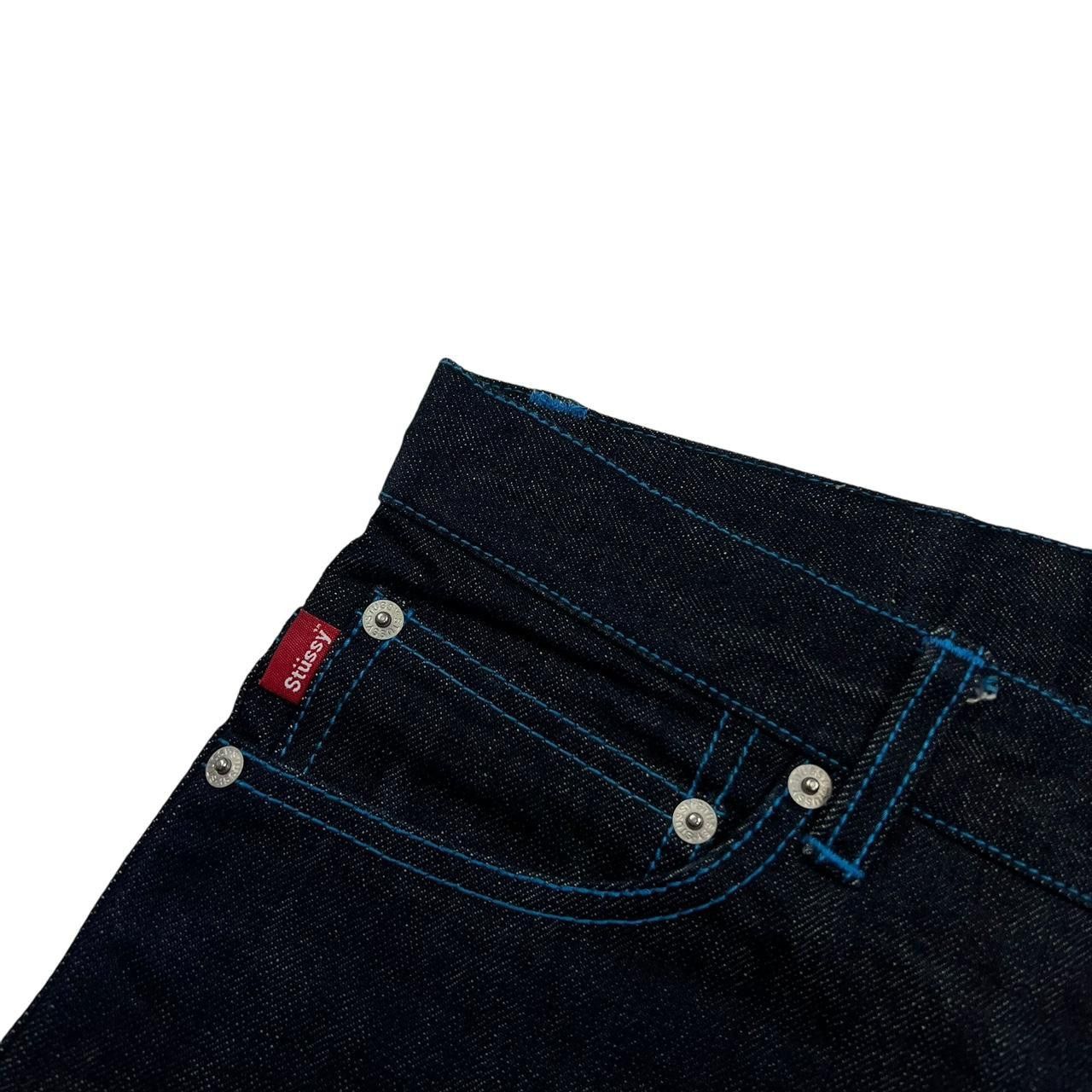 Stussy Vintage 2000s Stussy Spellout Denim Shorts / Jorts Waist 32 Size US 32 / EU 48 - 5 Thumbnail