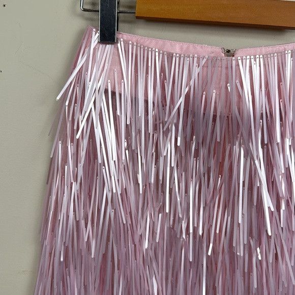 Other MARIANDREE GAITAN Paula Elegant Pink Fringe Skirt SMALL Size 26" / US 2 / IT 38 - 6 Thumbnail