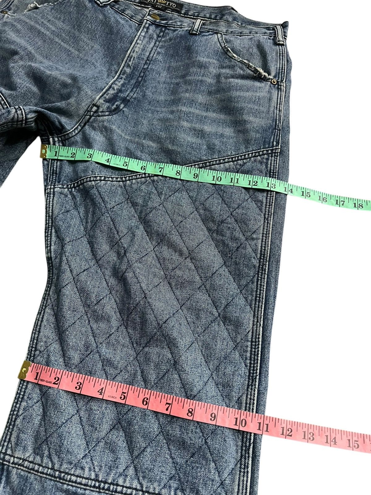 Fat Tokyo × If Six Was Nine 💥Baggy💥Vintage Fat Tyo Sashiko Boro Style Denim Size US 36 / EU 52 - 19 Thumbnail