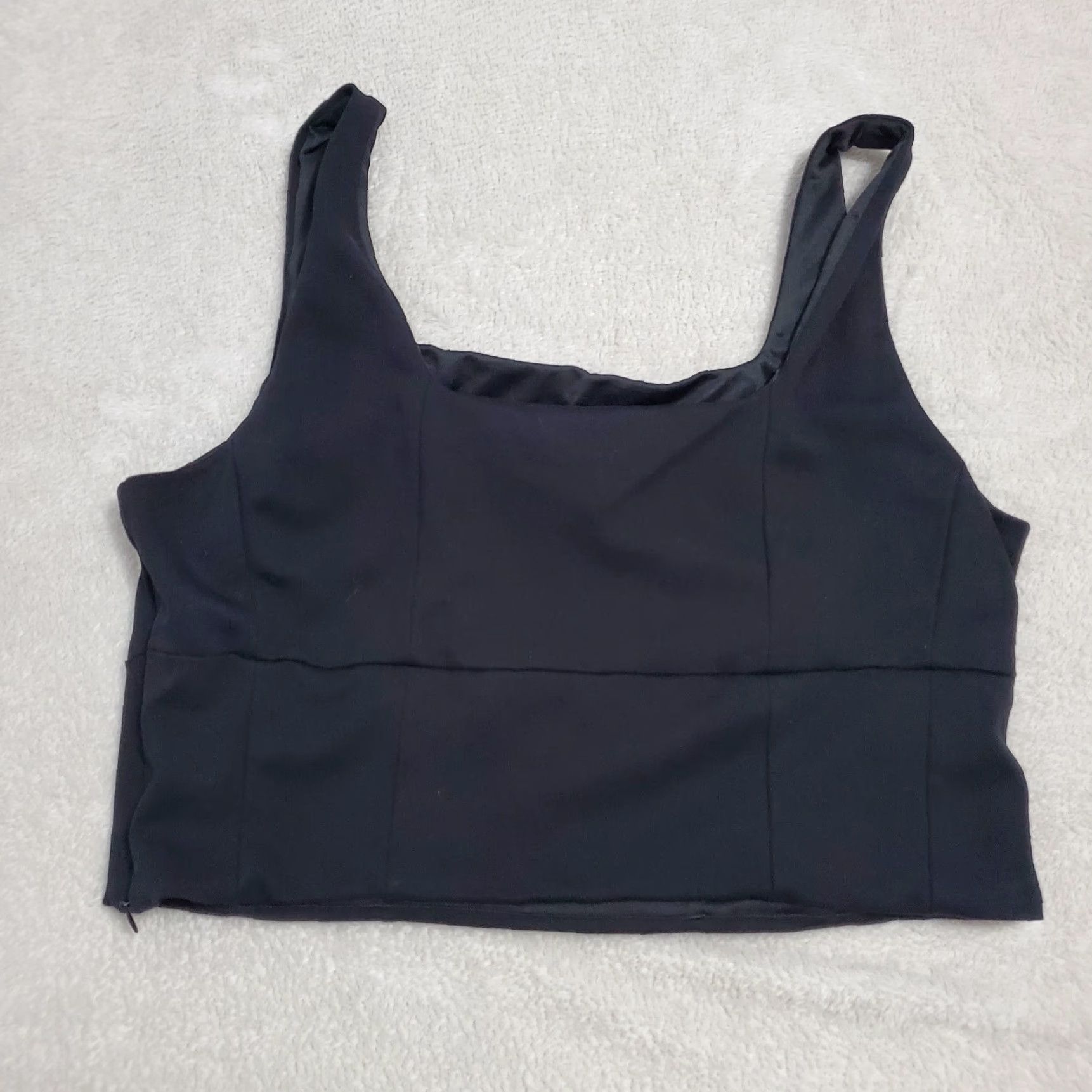 Bailey 44 Bailey 44 Top Women XL Black Cropped Square Neck Rayon Blend Side Zip Stretch Tank Shirt Size XL / US 12-14 / IT 48-50 - 2 Thumbnail