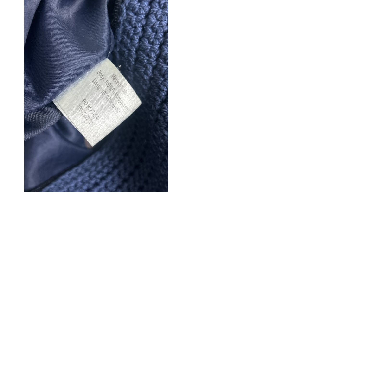 The Sak The Sak Navy Blue Knit Small Duffle Bag Tap Handles Strap Womens Duffle Bag 13x8x8 Cotton Knit Navy Small Size ONE SIZE - 10 Thumbnail