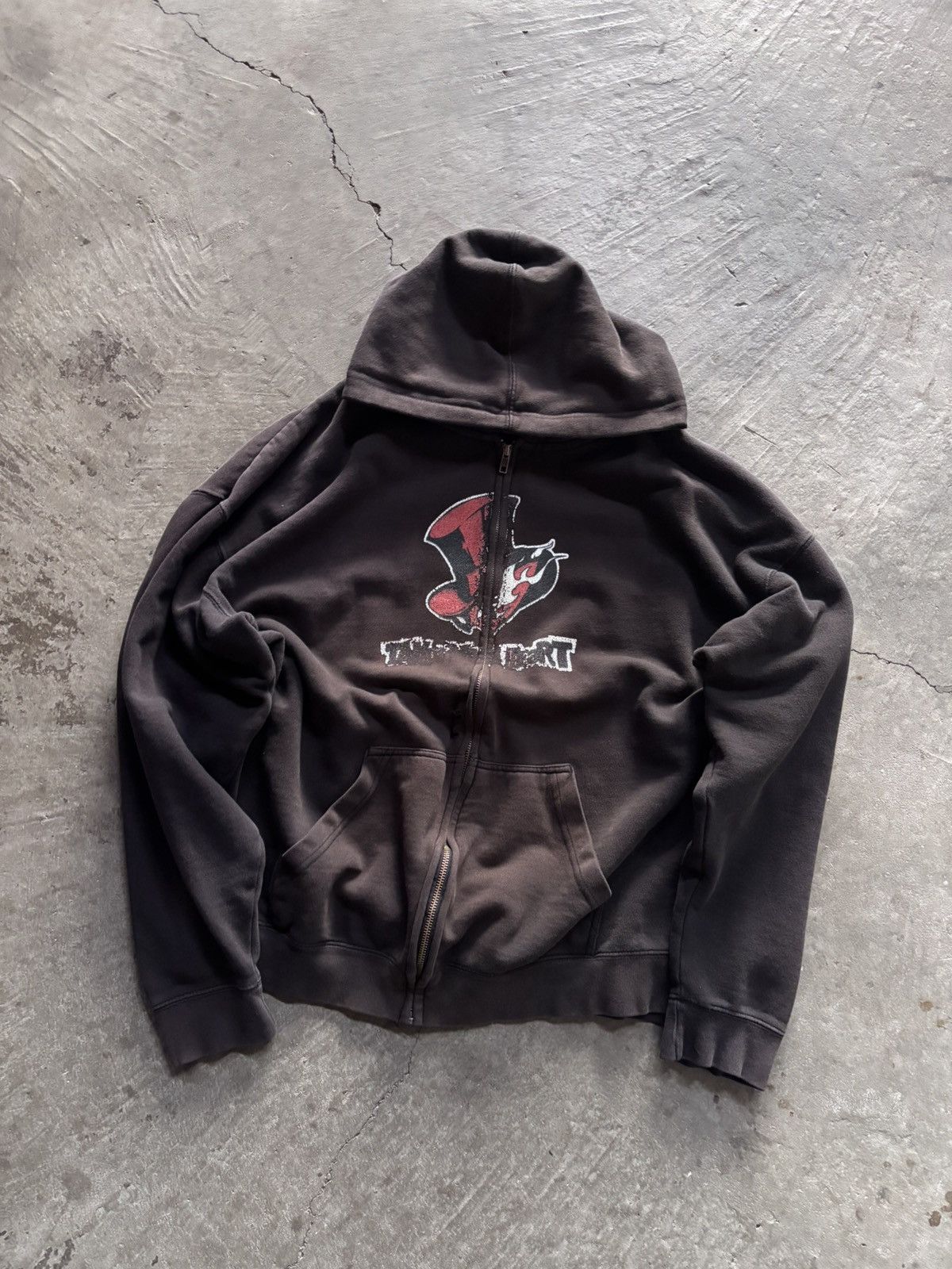 Vintage vintage distressed grunge skater zip up hoodie Size US XL / EU 56 / 4 - 2 Thumbnail
