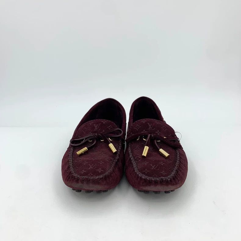 Louis Vuitton Louis Vuitton Burgundy logo presbyopic full print lace-up Size US 5.5 / IT 35.5 - 3 Thumbnail