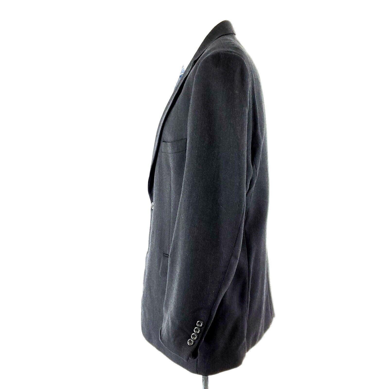 Pronto Uomo Pronto Uomo 100% Lambswool Tweed 2 Button Sport Coat 42L Gra Size 42L - 4 Thumbnail
