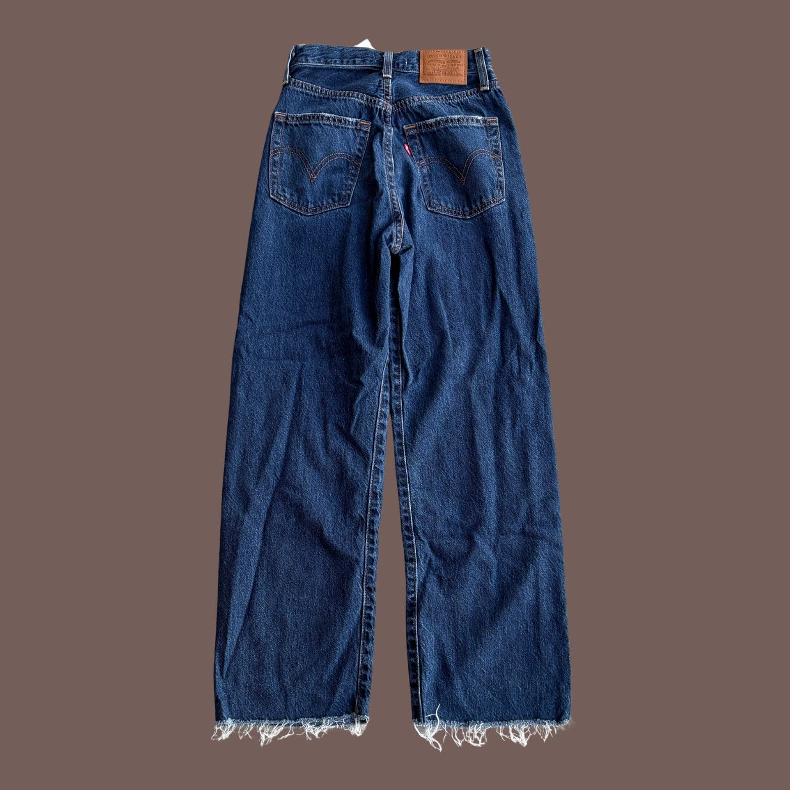 Levi's Levi’s Ribcage Denim | Dark Wash Raw Hem | 90s Core Size 23" - 5 Thumbnail