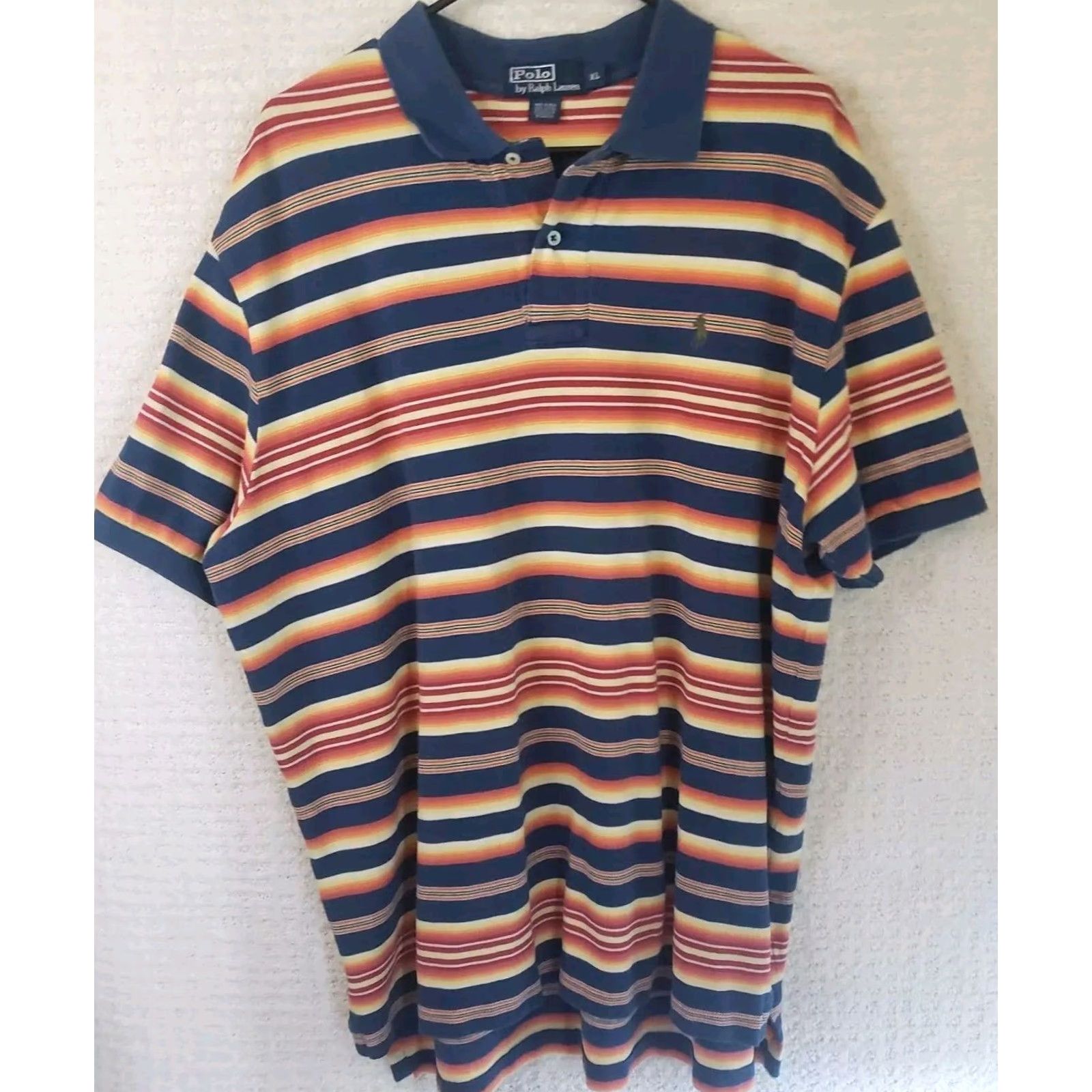 Ralph Lauren Polo Ralph Lauren Polo Shirt Multicolor Striped XL Men’s Regular Fit Short Sleeve Button-Down Collar 100% Cotton USA Flag Preppy Classic Size US XL / EU 56 / 4 - 2 Thumbnail