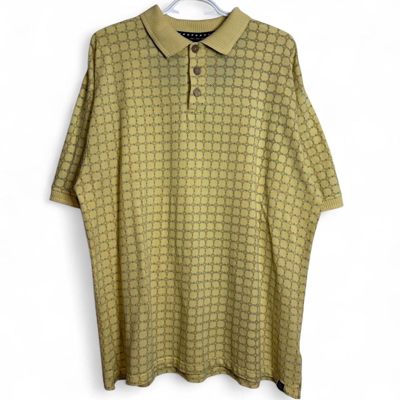 Vintage Vintage Patterned Yellow Oversize Polo Shirt - L Size US L / EU 52-54 / 3 - 1 Thumbnail