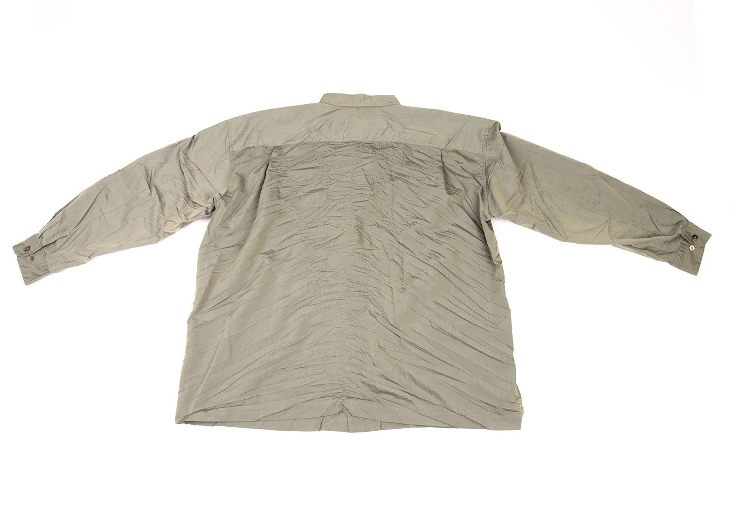 Issey Miyake Polyester Shrink-Wrinkle Shirt in Khaki L Size US L / EU 52-54 / 3 - 14 Thumbnail