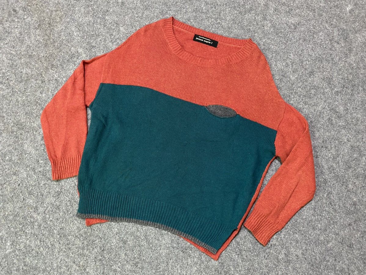 Issey Miyake Mercibeaucop Issey Miyake 2Tone Wool Knitwear Size ONE SIZE - 2 Thumbnail