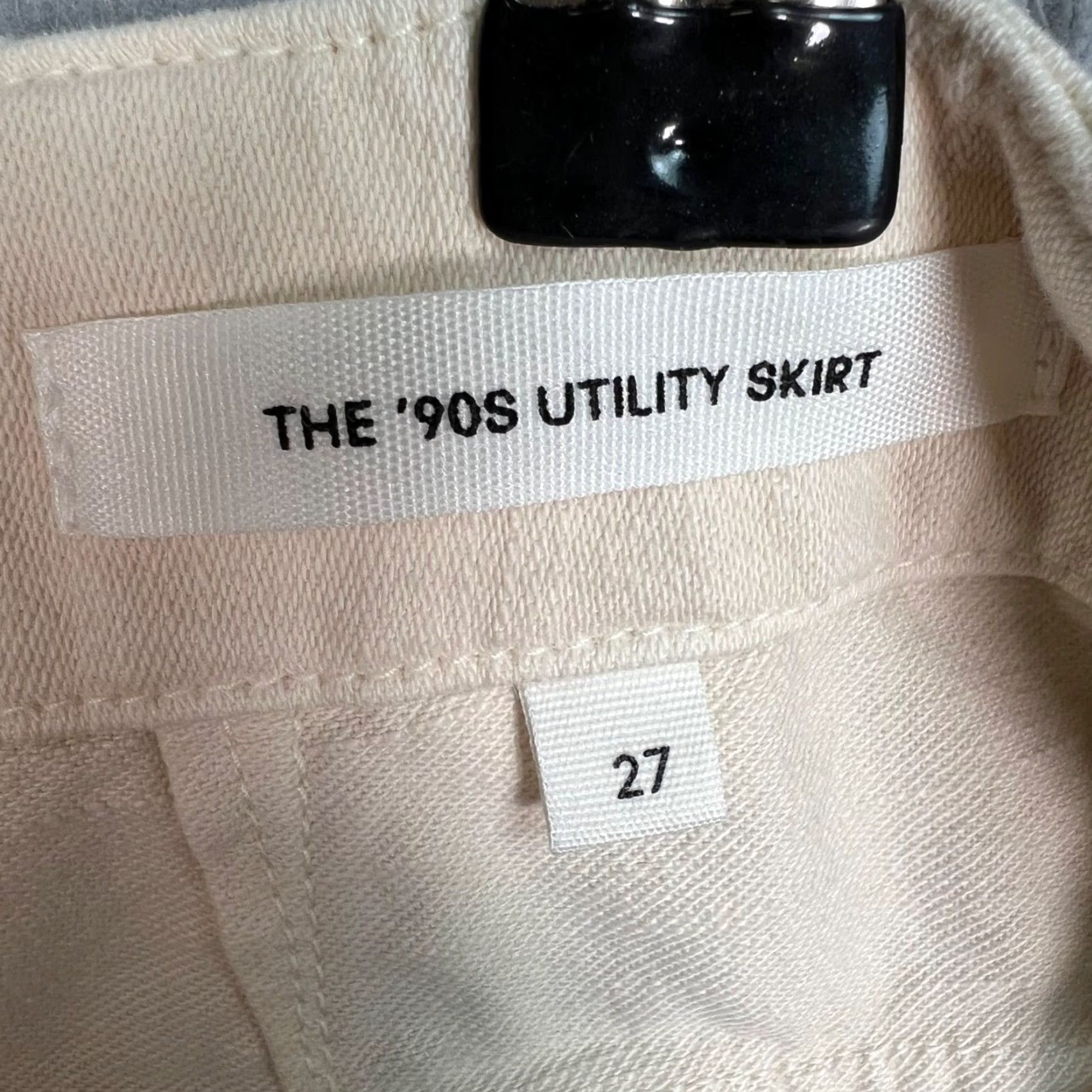 Vintage Denim Forum Womens Size 27 90s Utility Cargo Mini Skirt Beige Organic Cotton Size 27" / US 4 / IT 40 - 4 Thumbnail