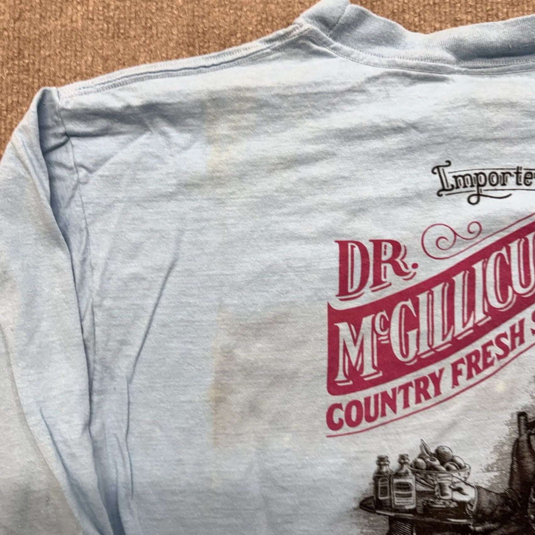 Anvil VINTAGE Anvil Dr Mcgillicuddy's T Shirt Mens XL Long Sleeve Graphic Print 90s Beer Blue Cotton Knit Crew Neck 2-Sided Easy Care Size US XL / EU 56 / 4 - 4 Thumbnail