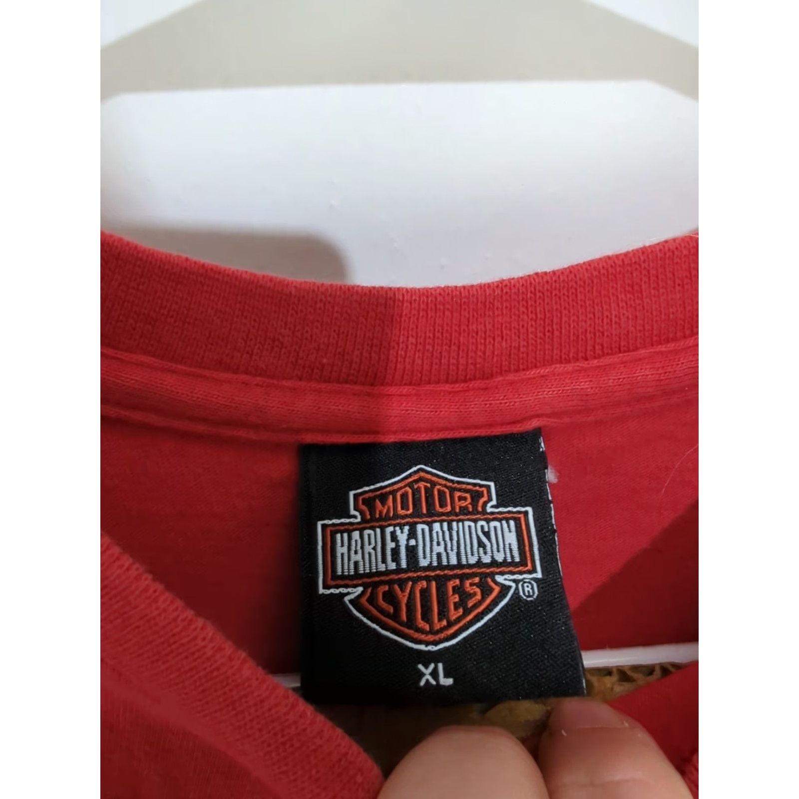 Harley Davidson Harley-Davidson Shirt Womens XL Red Long Sleeve Motorcycle Flag Stars Michigan Size XL / US 12-14 / IT 48-50 - 2 Thumbnail